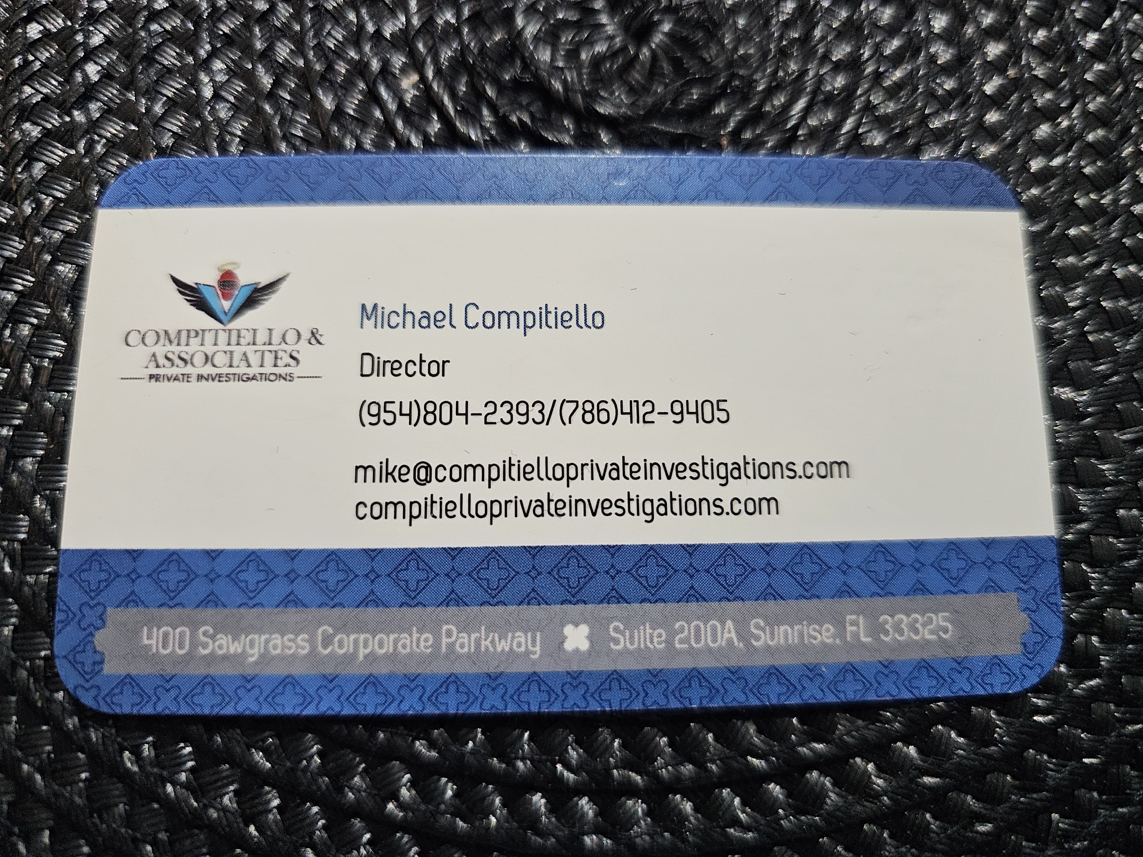 Front of business card