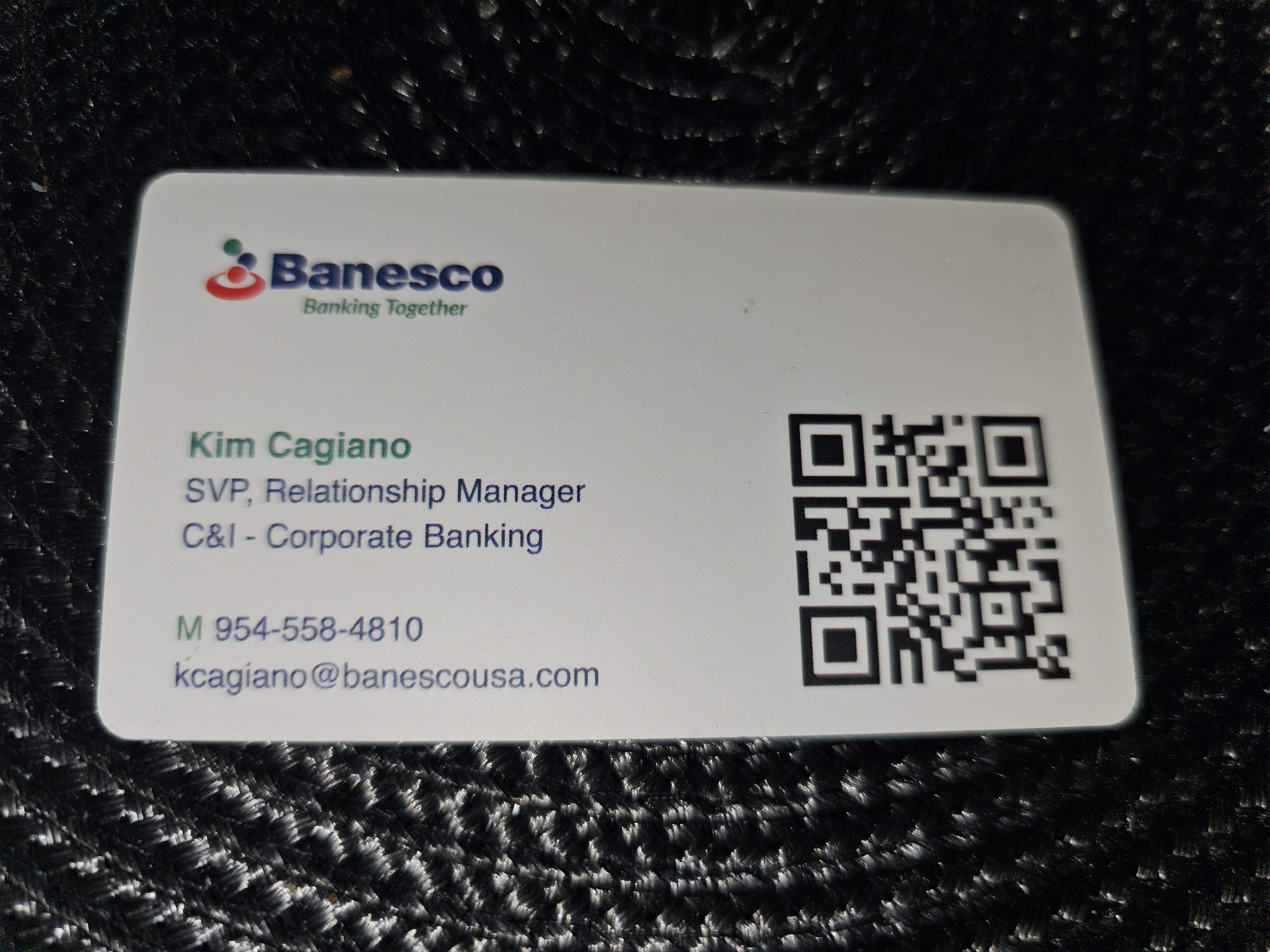 Front of business card