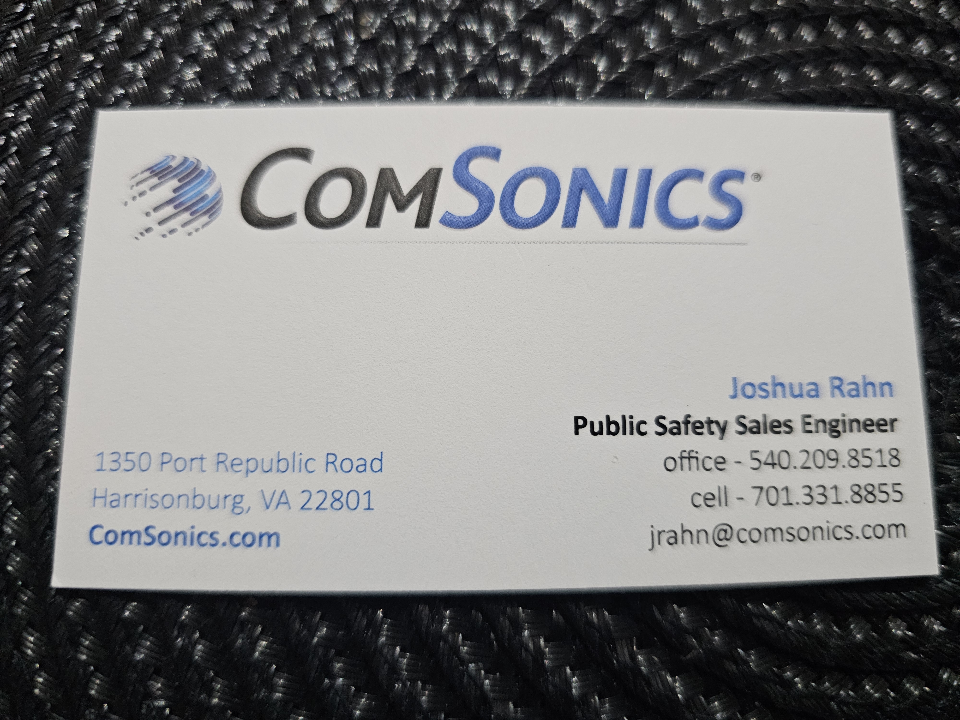 Front of business card