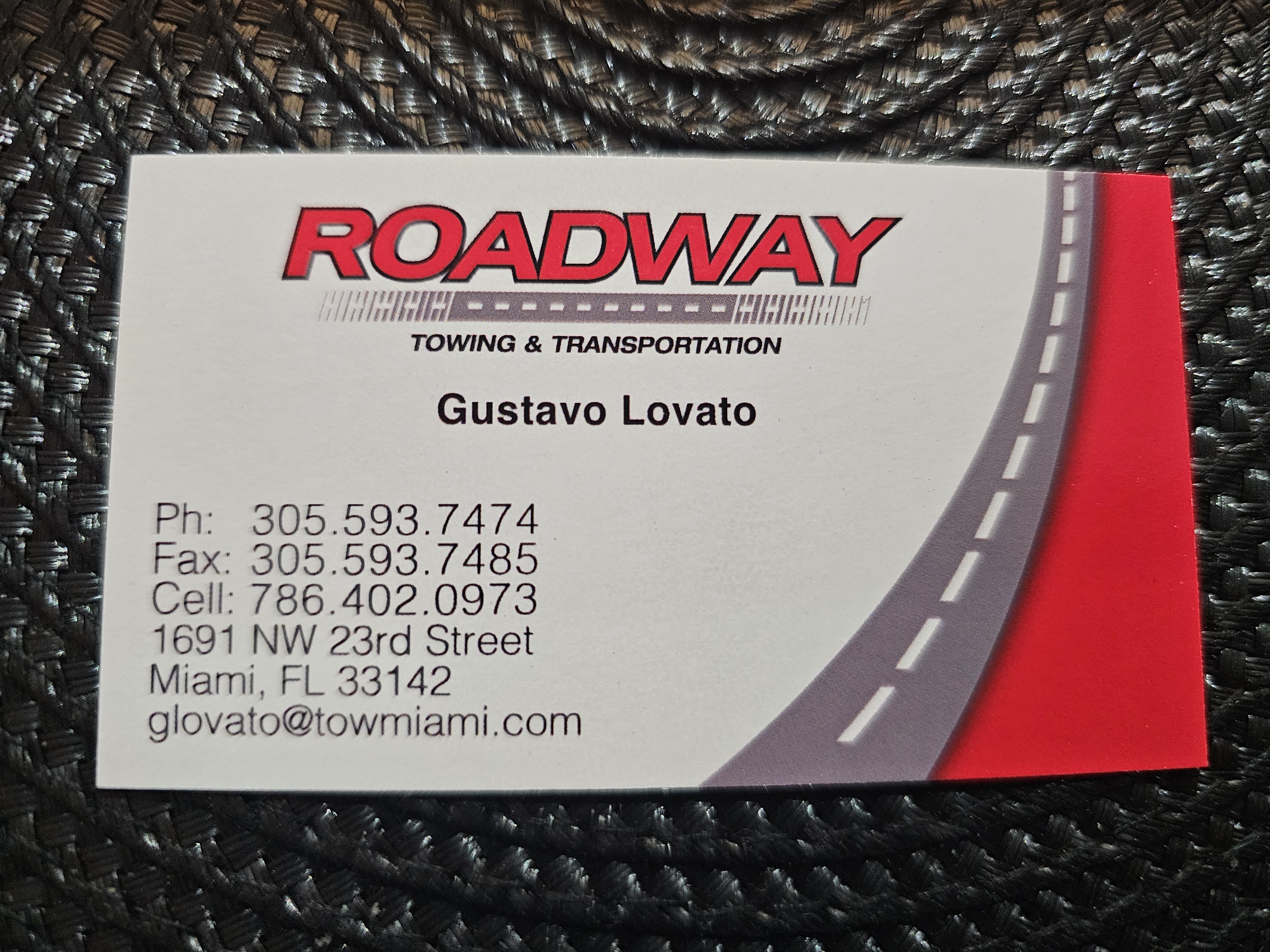 Front of business card