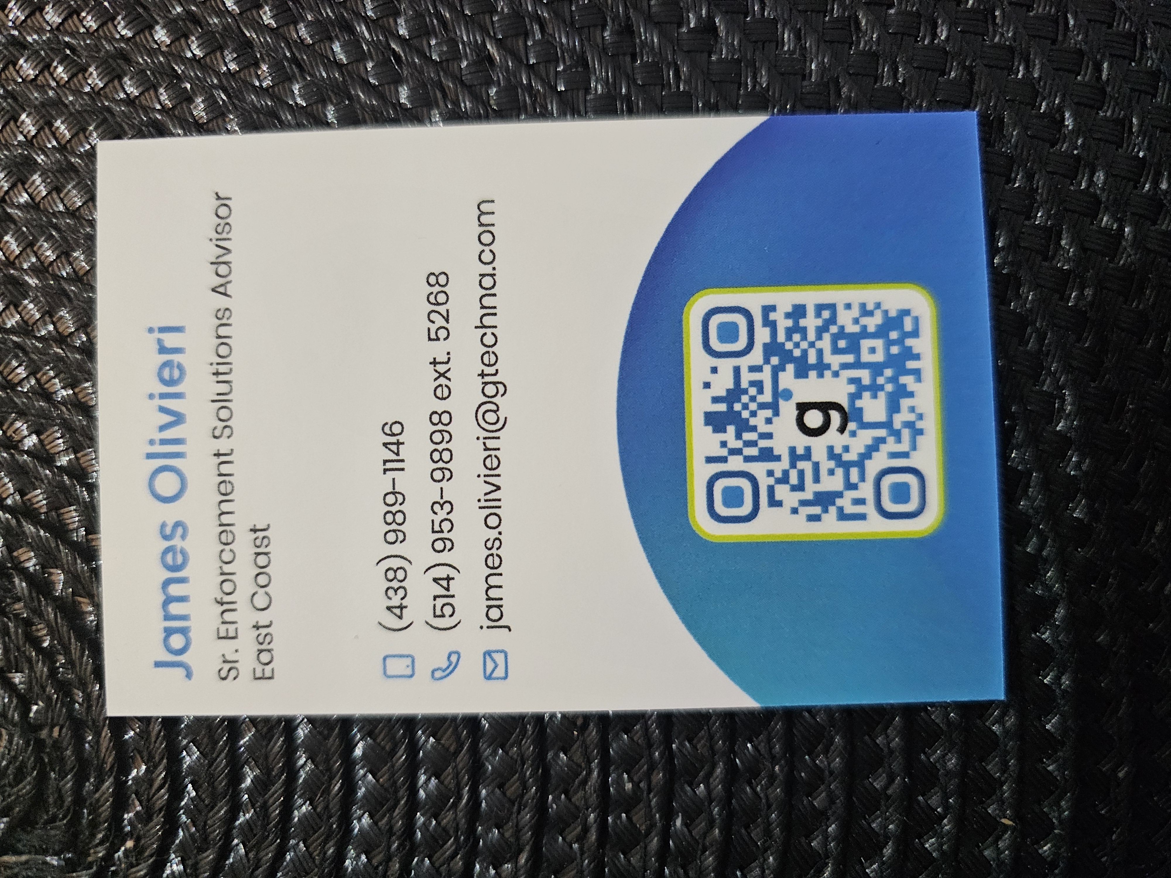 Front of business card