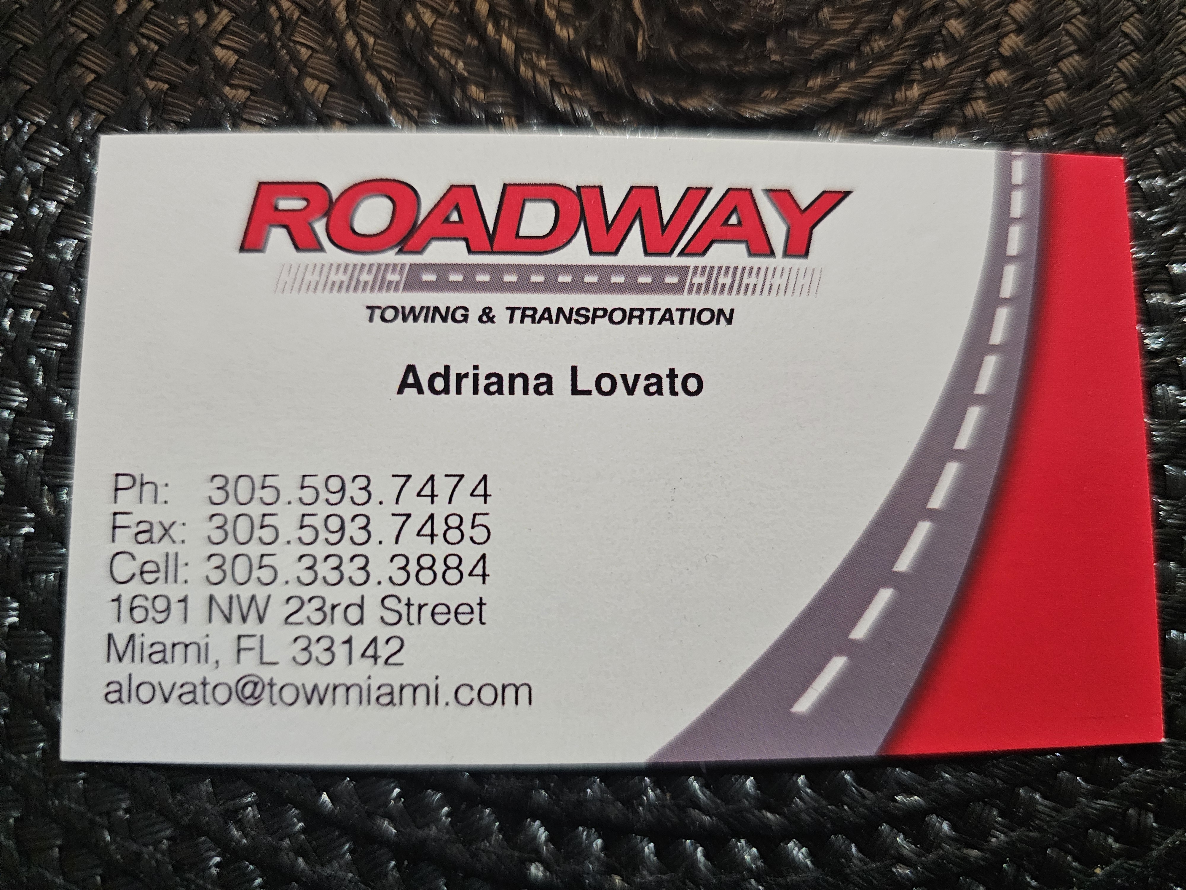 Front of business card