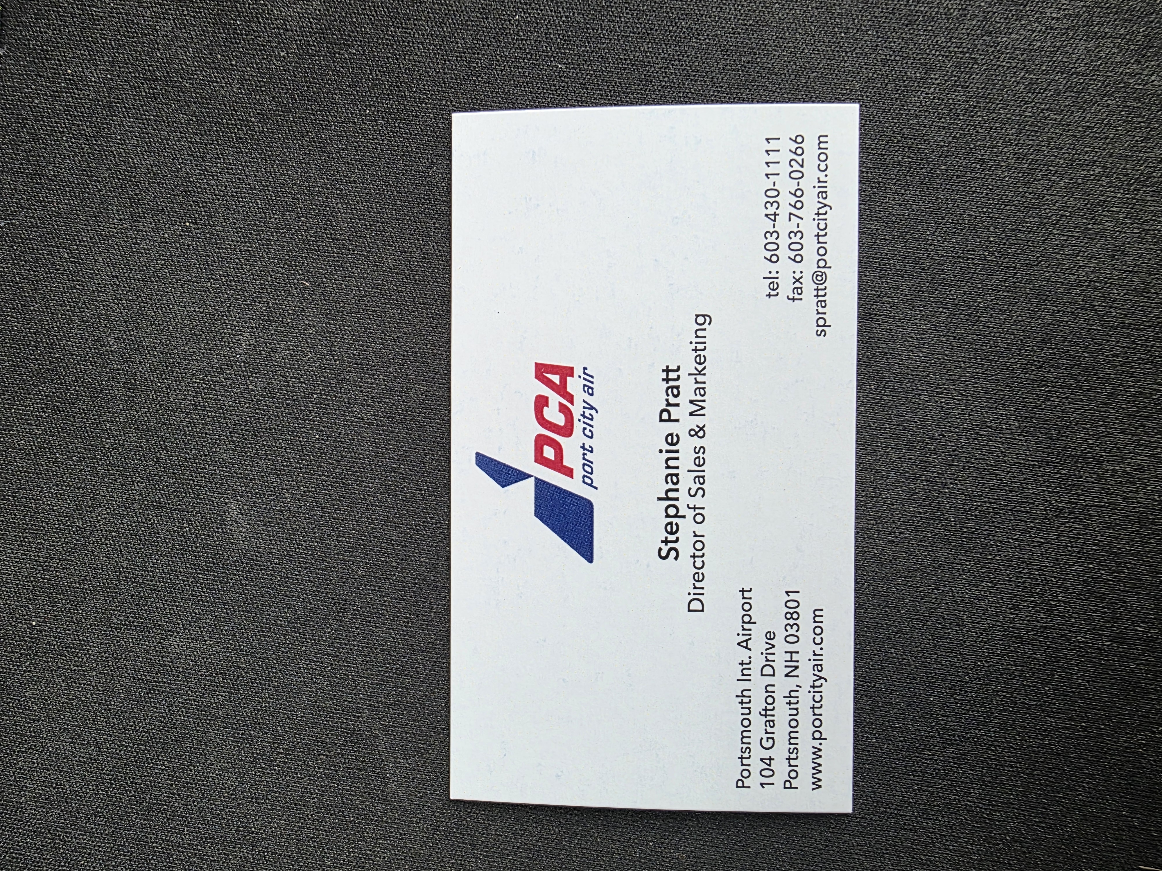 Front of business card