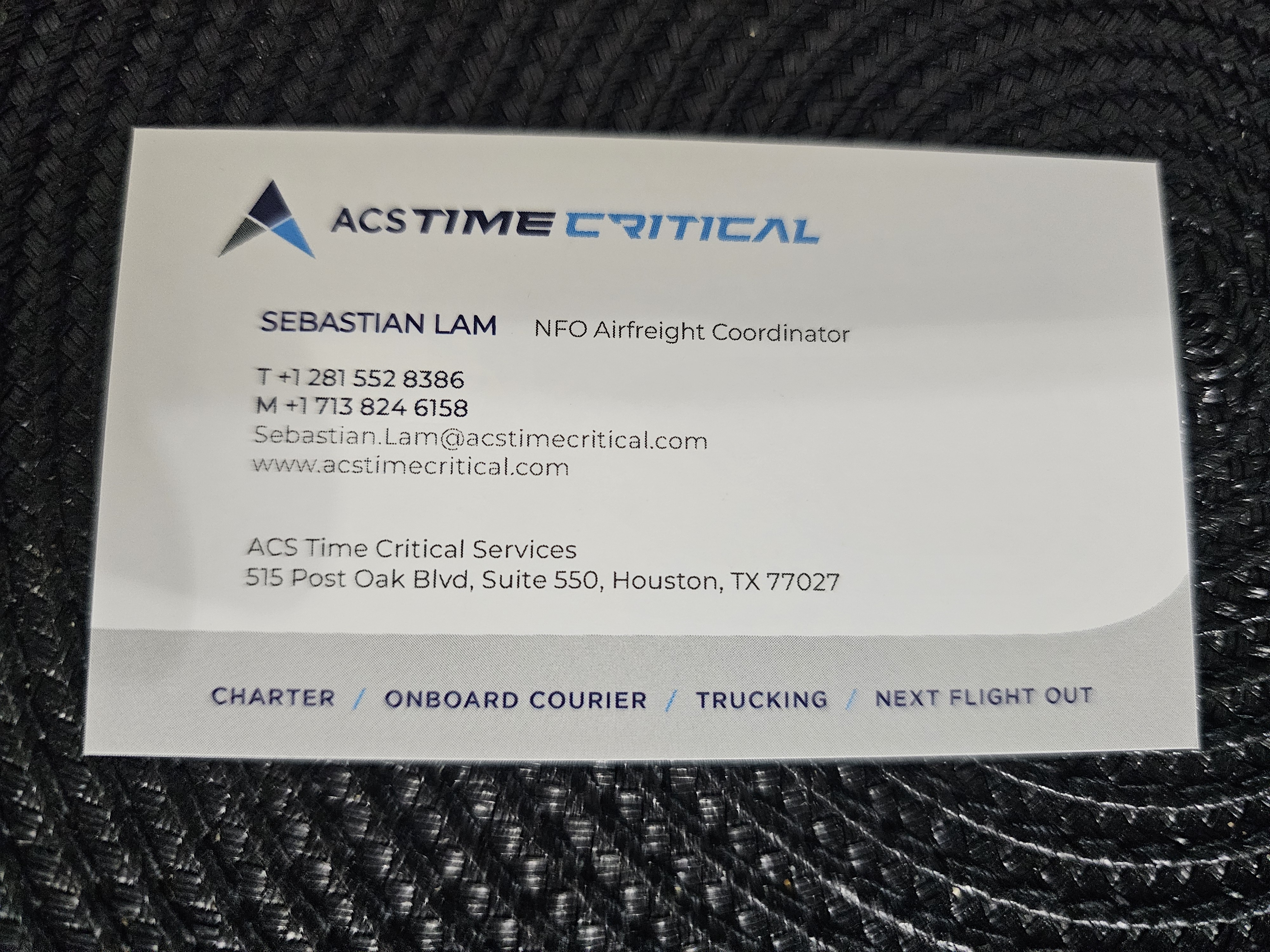 Front of business card