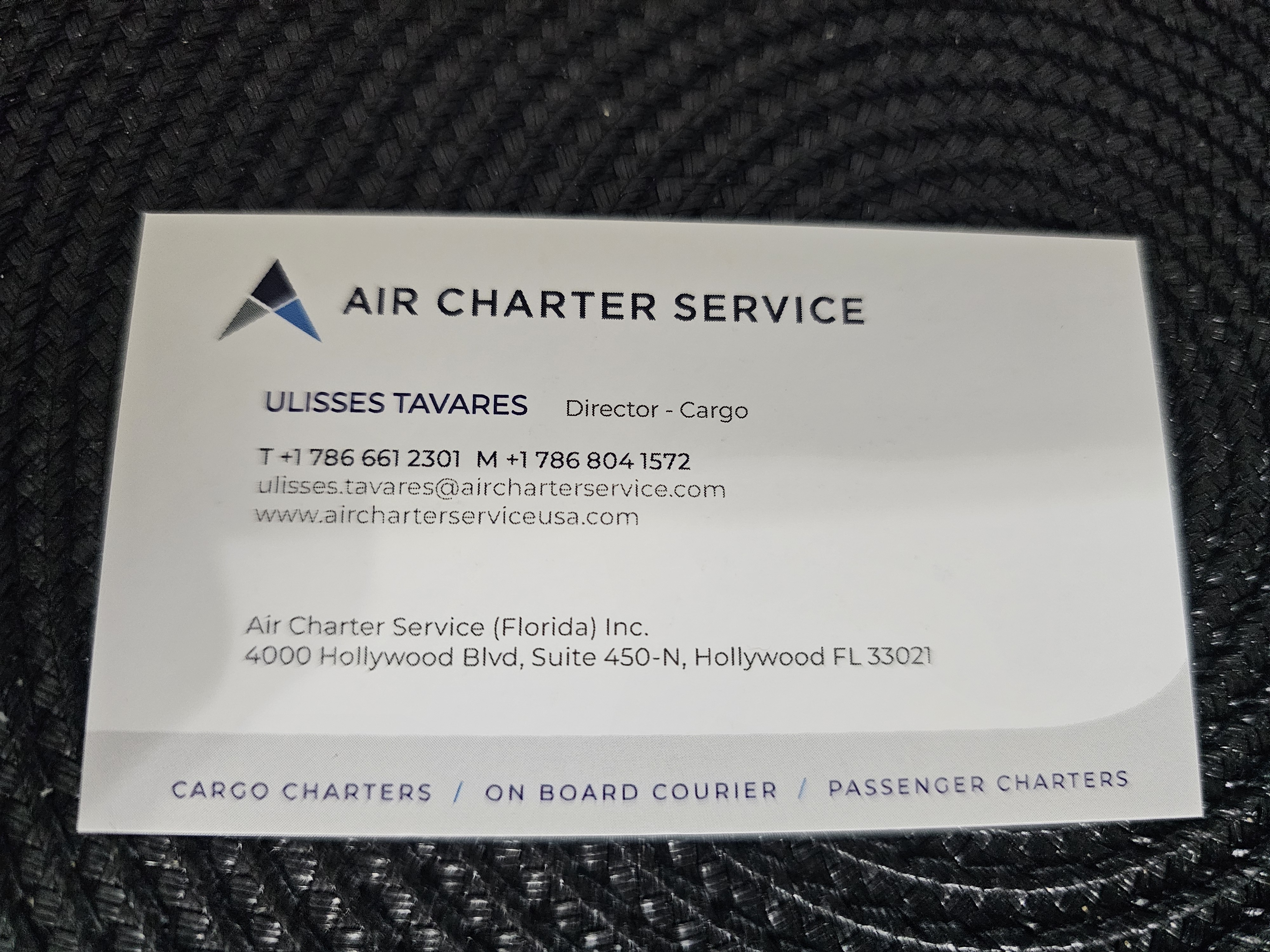 Front of business card