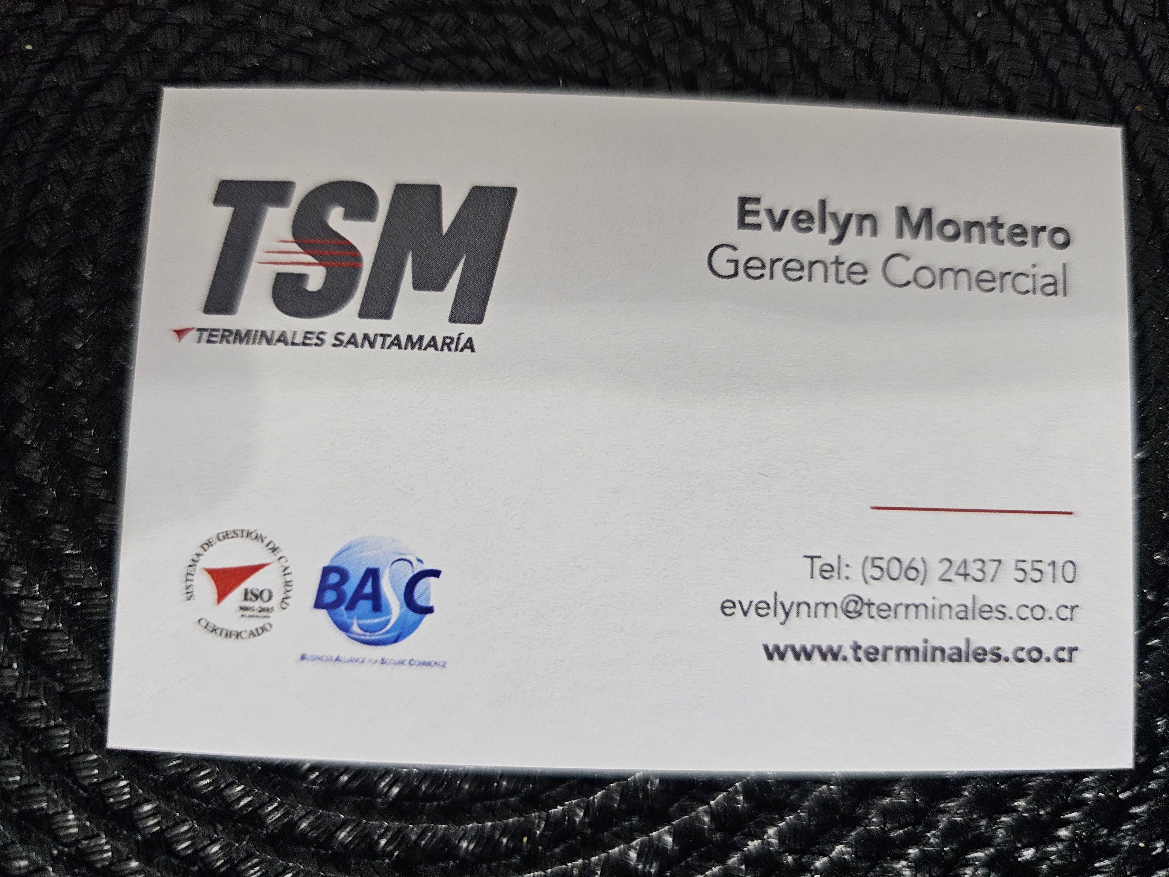 Front of business card