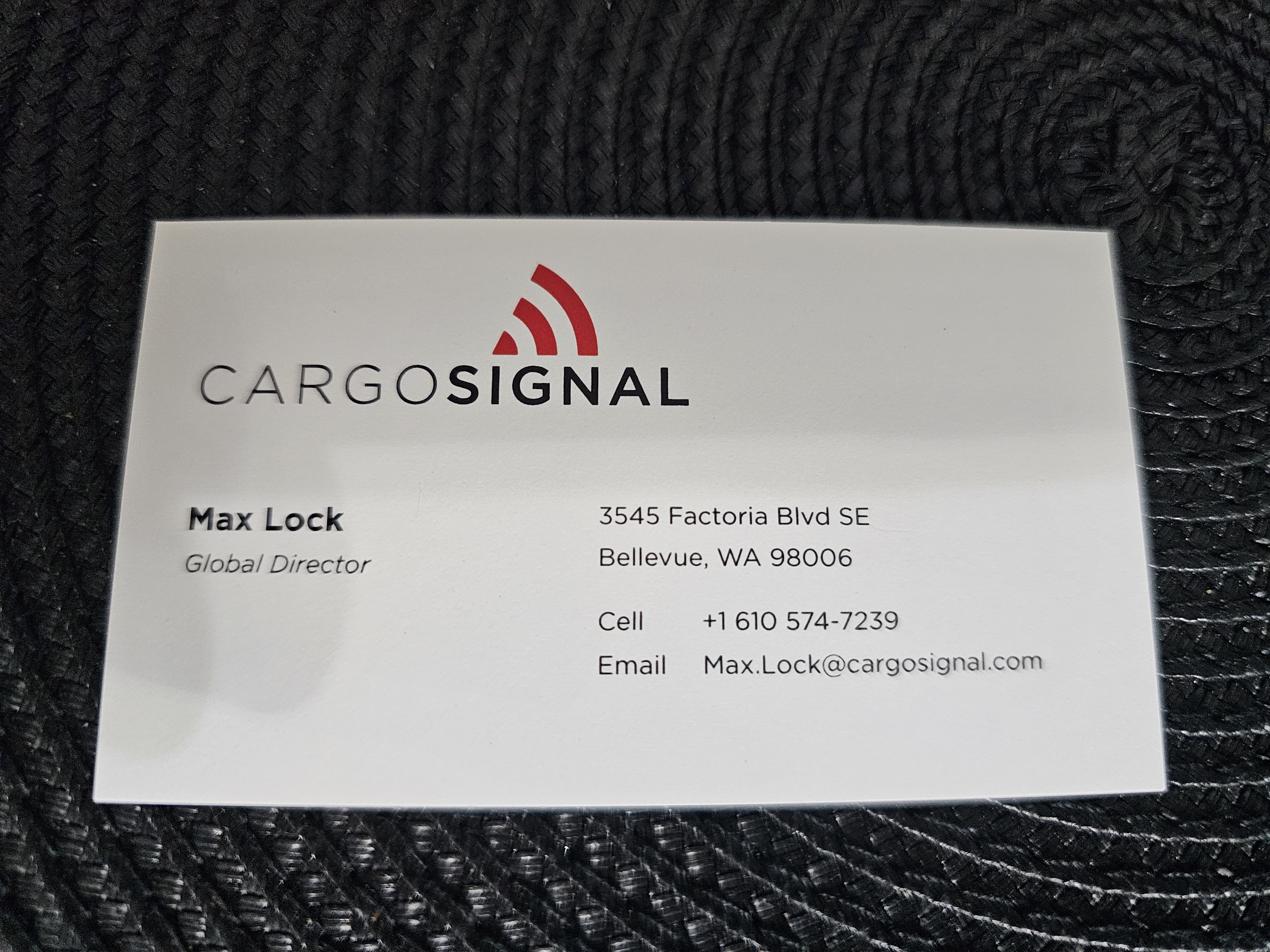 Front of business card