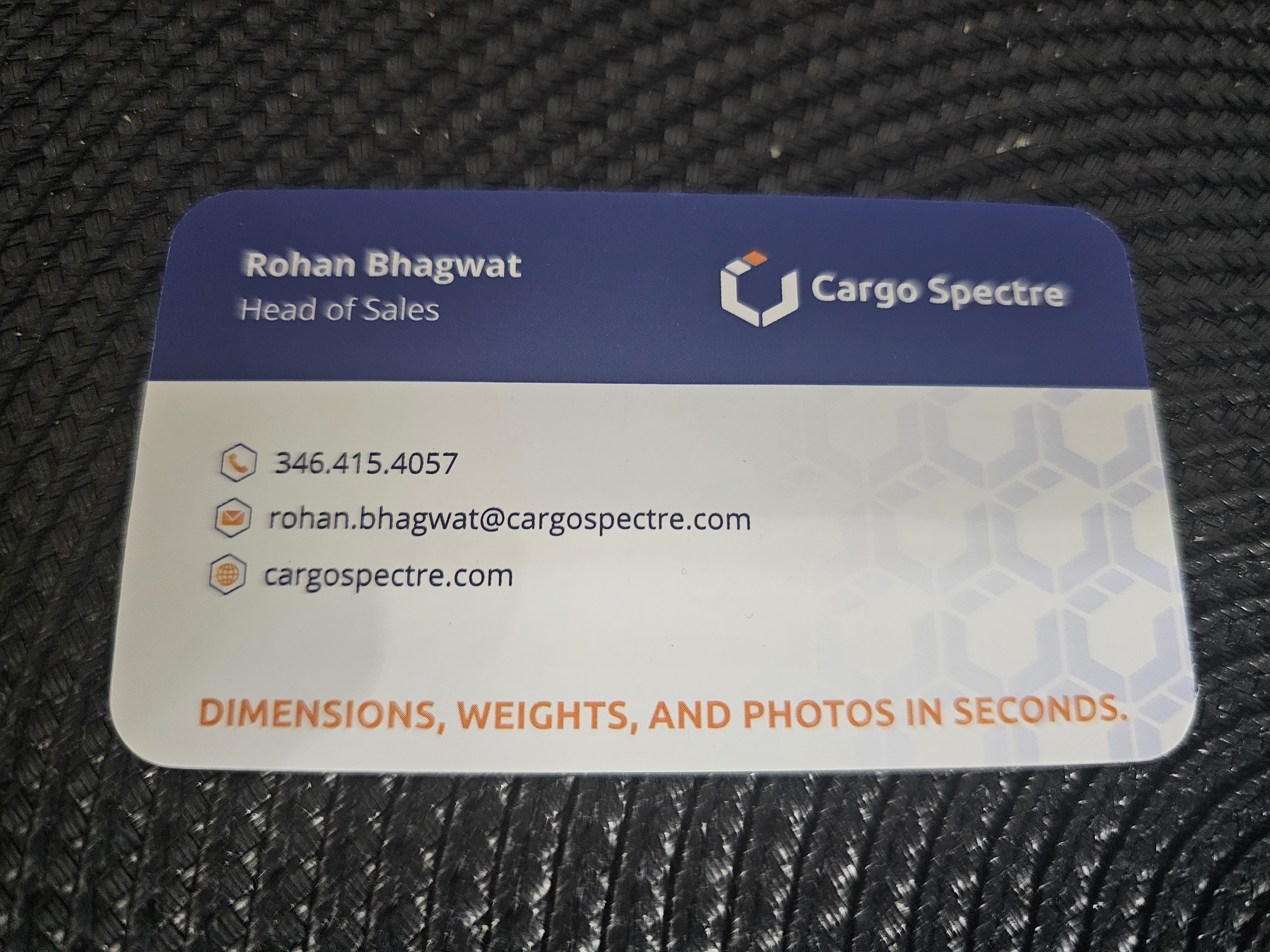 Front of business card