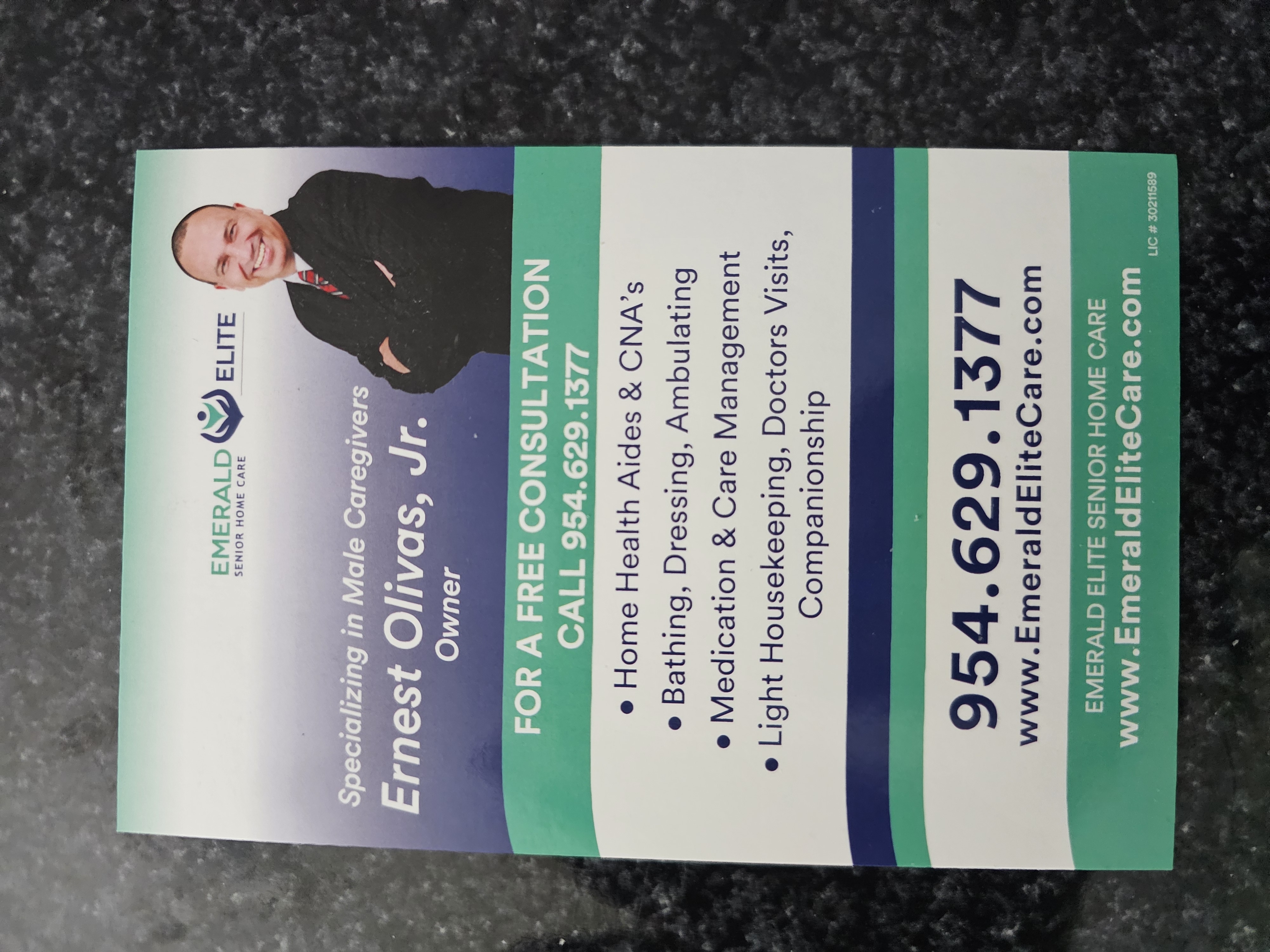 Front of business card