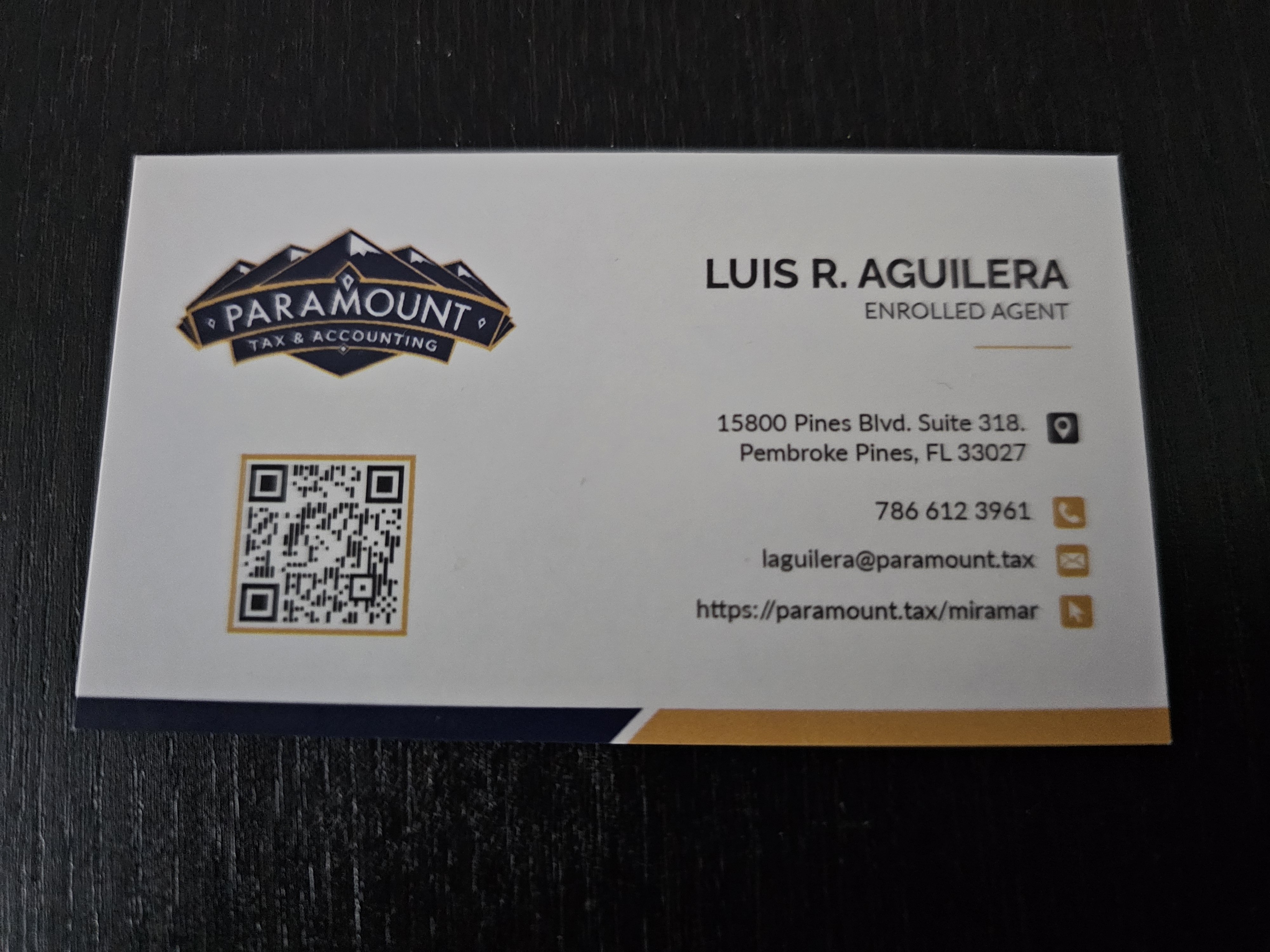 Front of business card