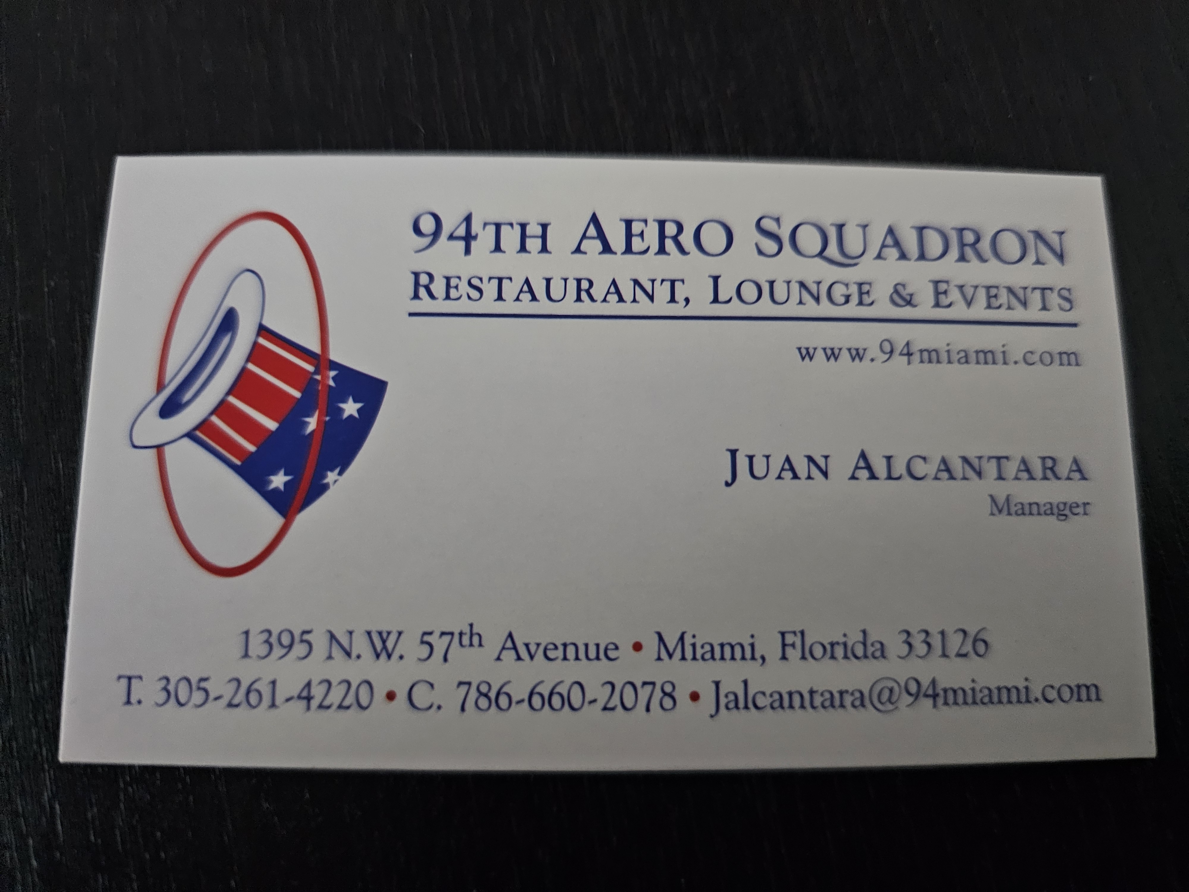 Front of business card