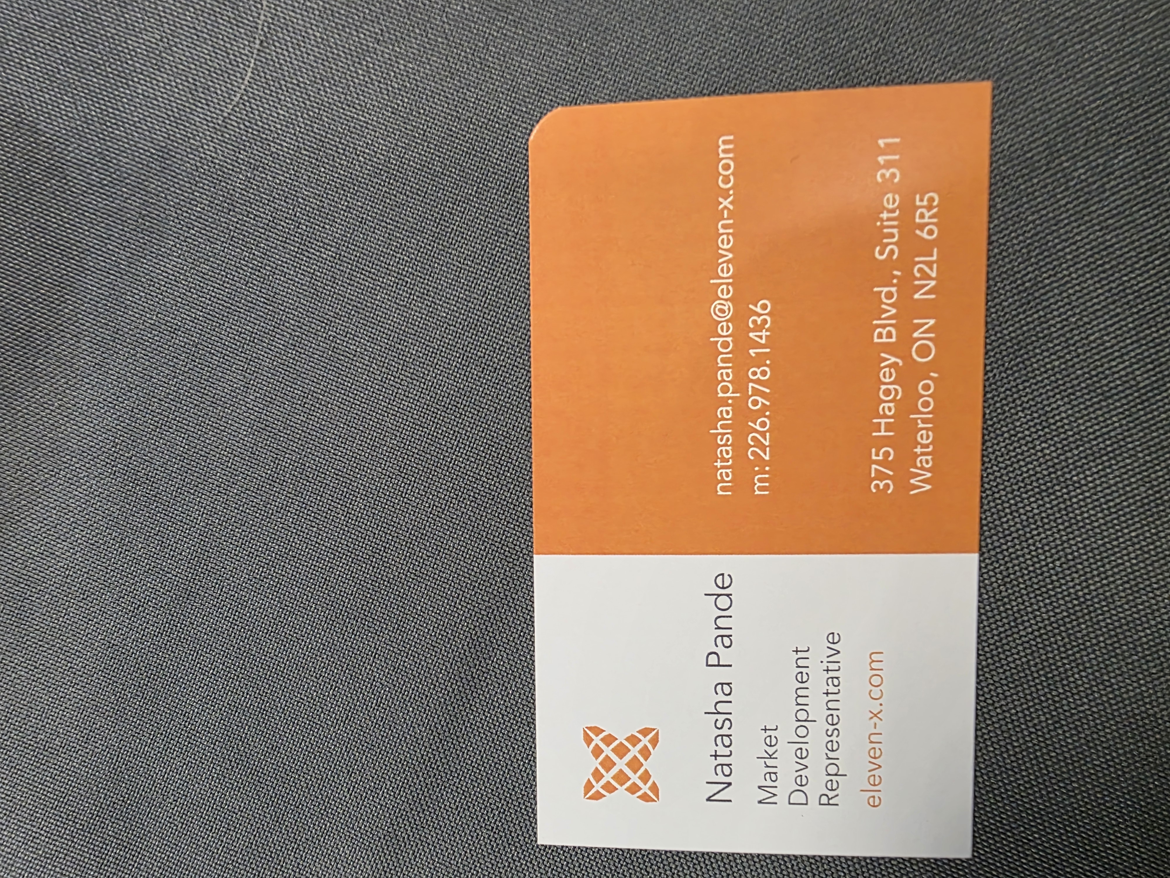 Front of business card