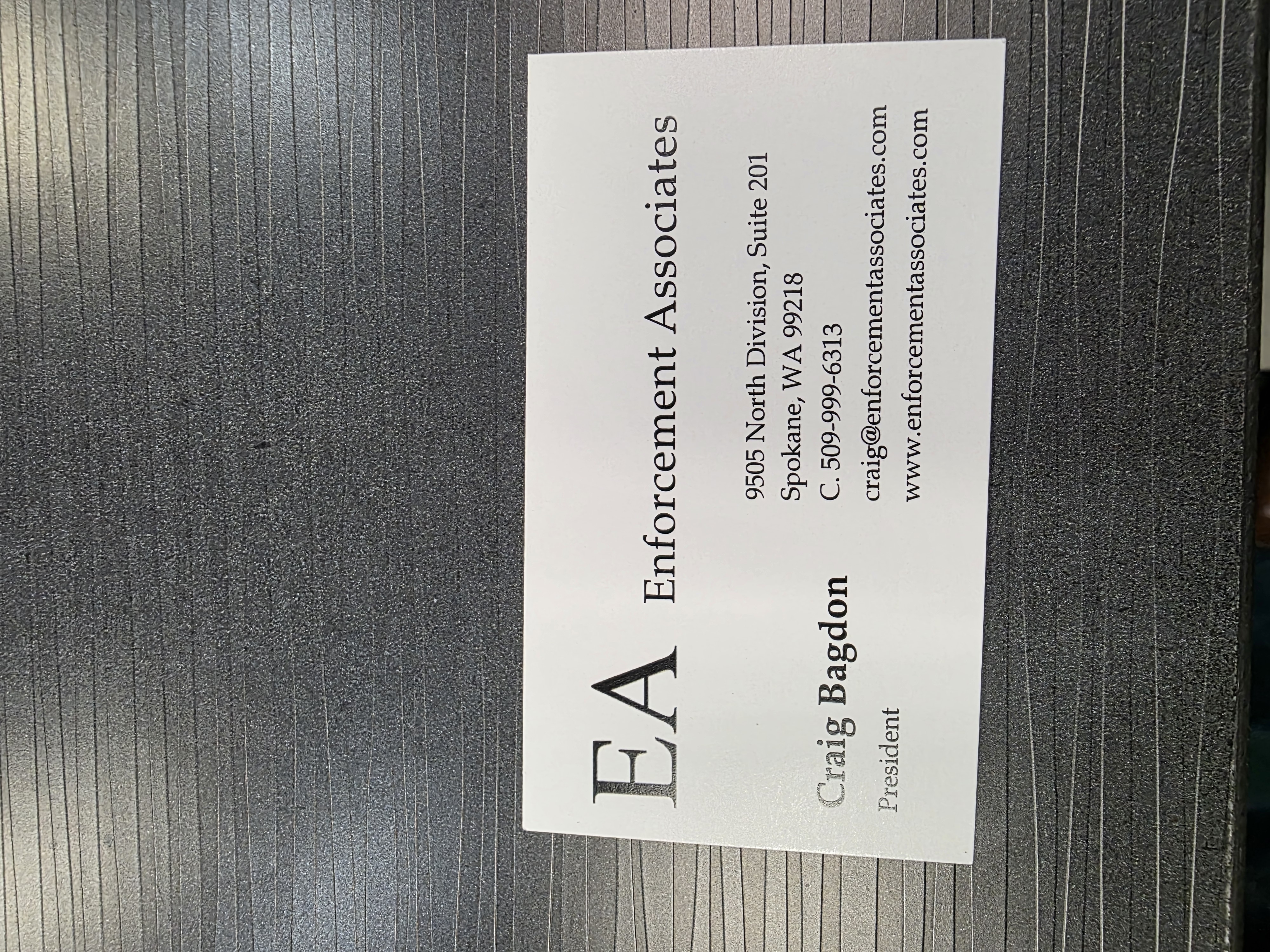 Front of business card