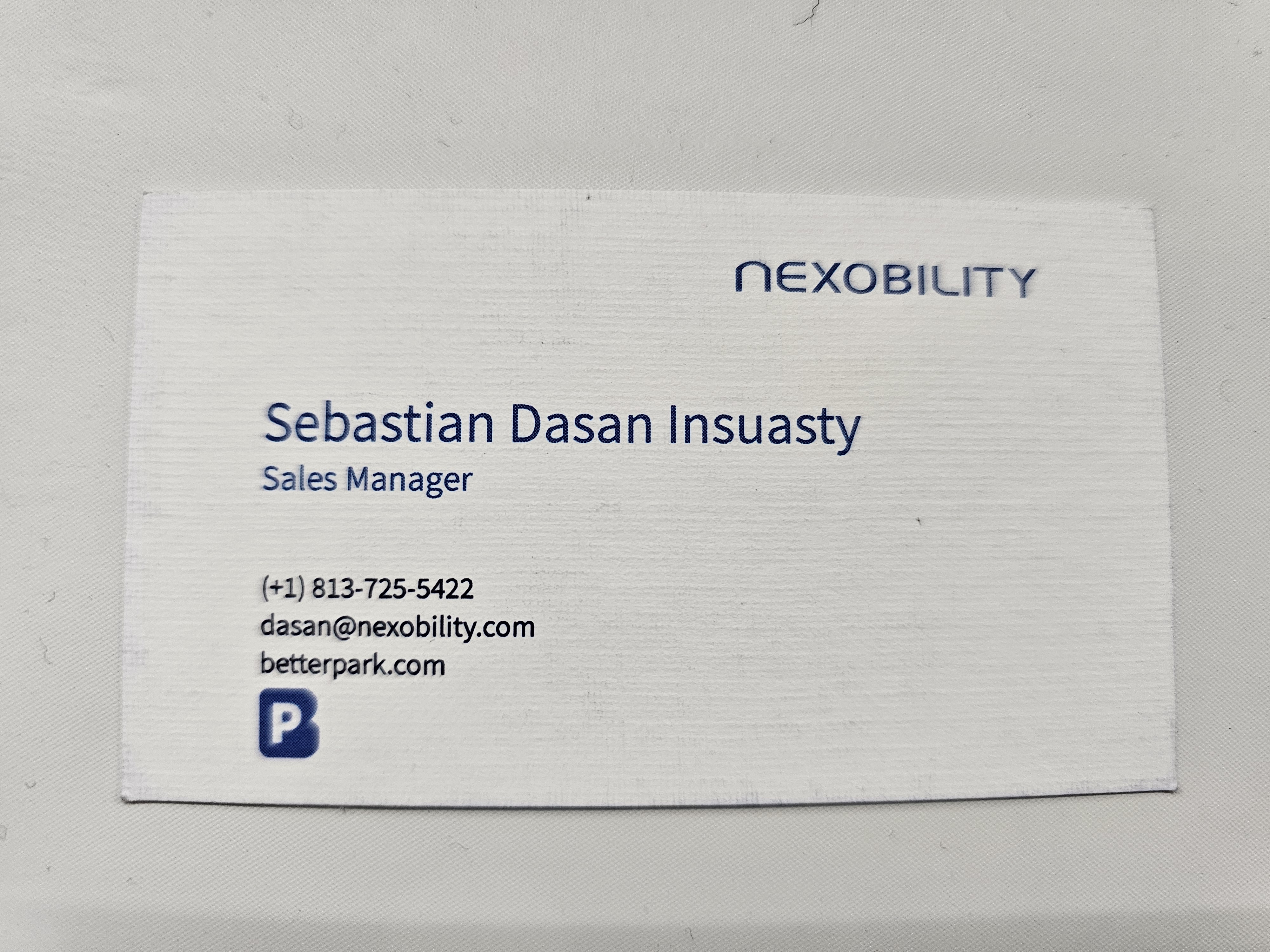 Front of business card