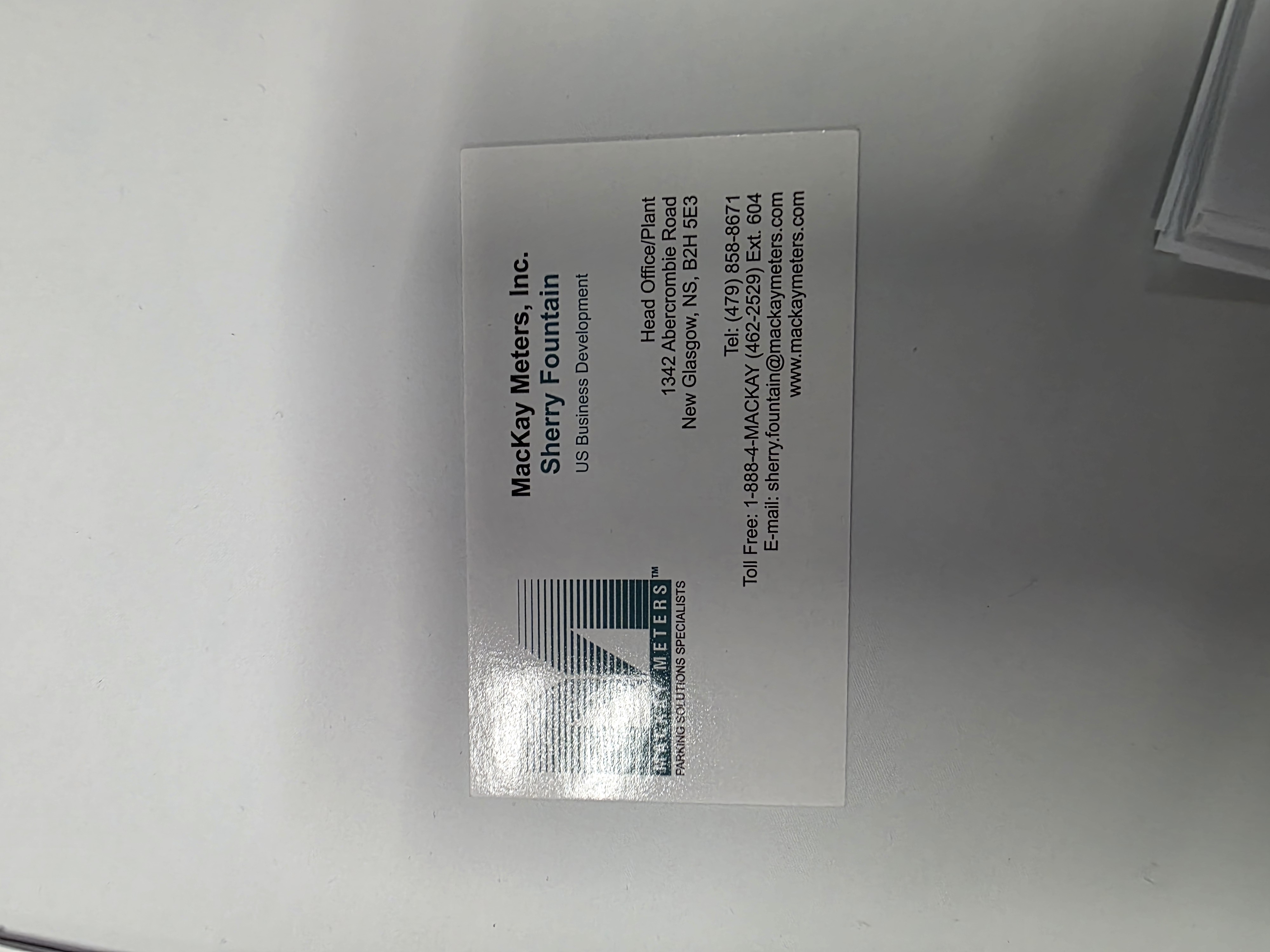 Front of business card