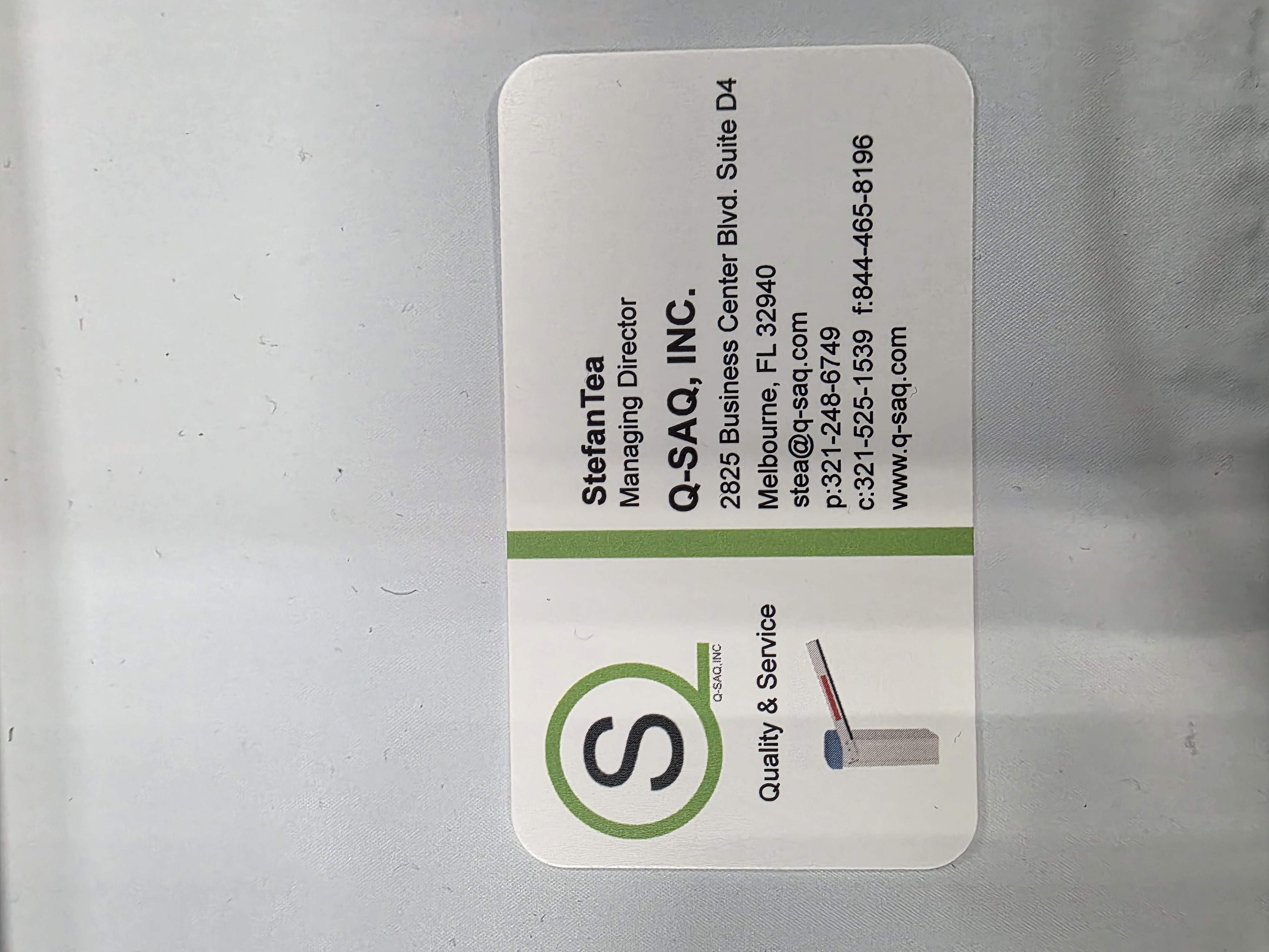 Front of business card