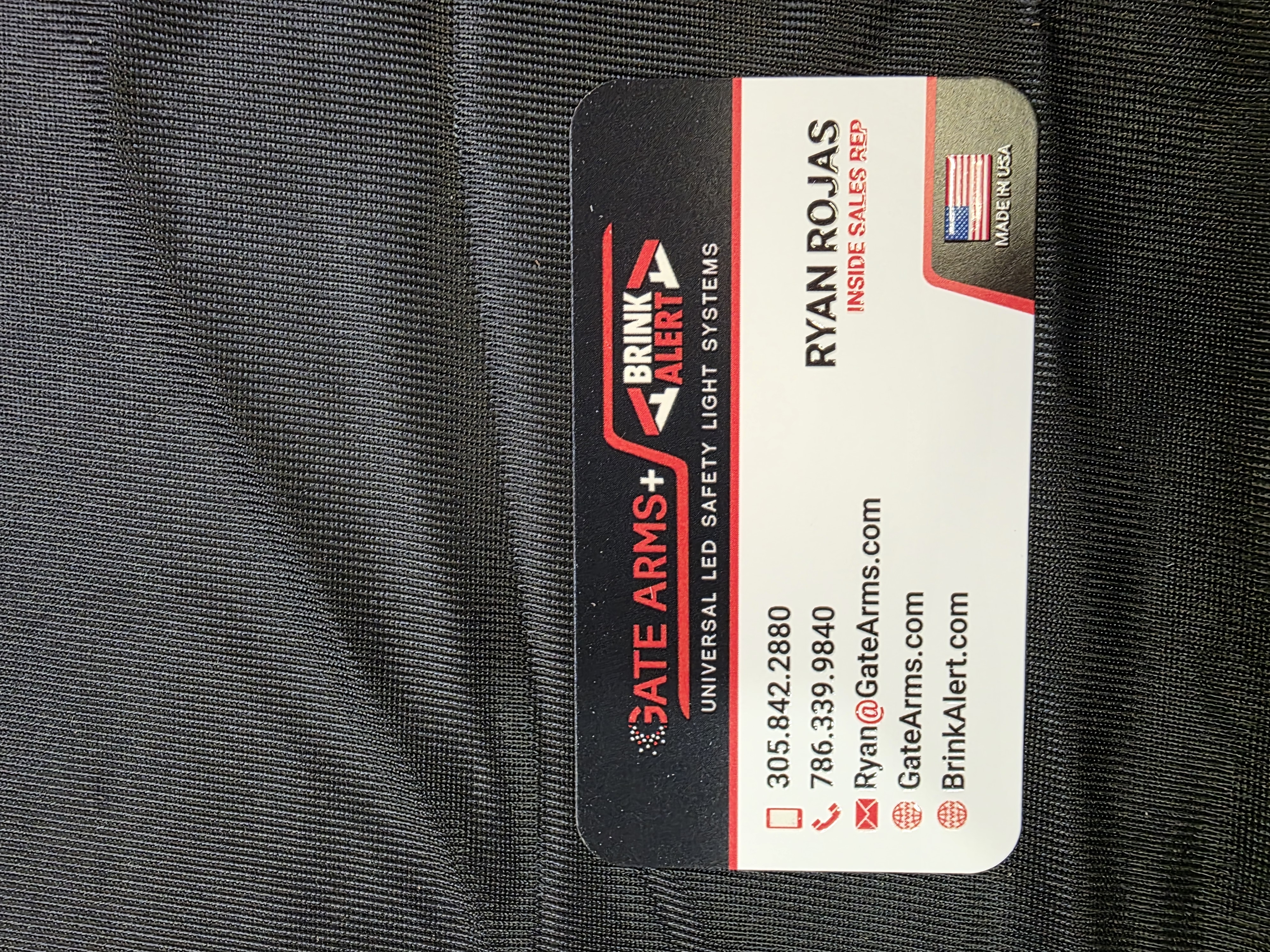 Front of business card