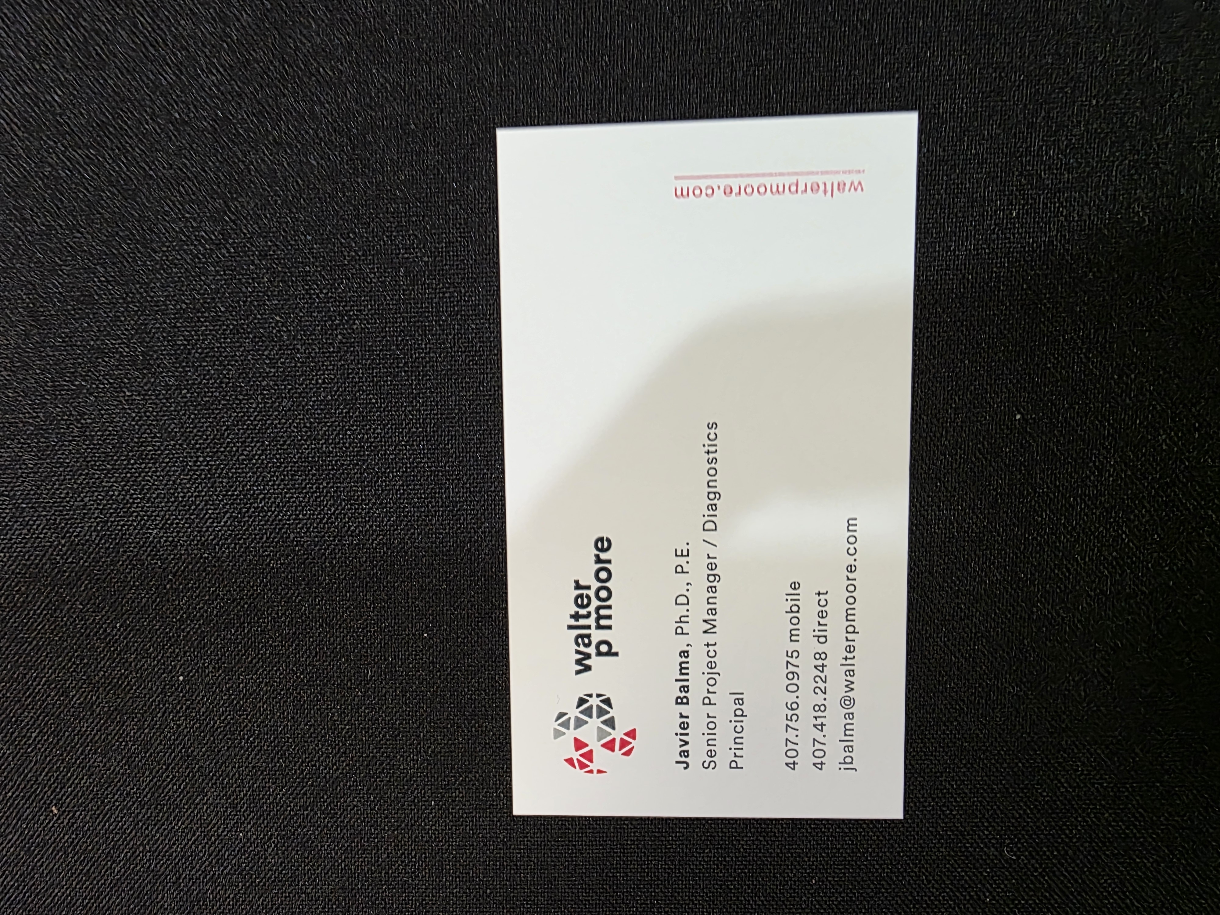 Front of business card