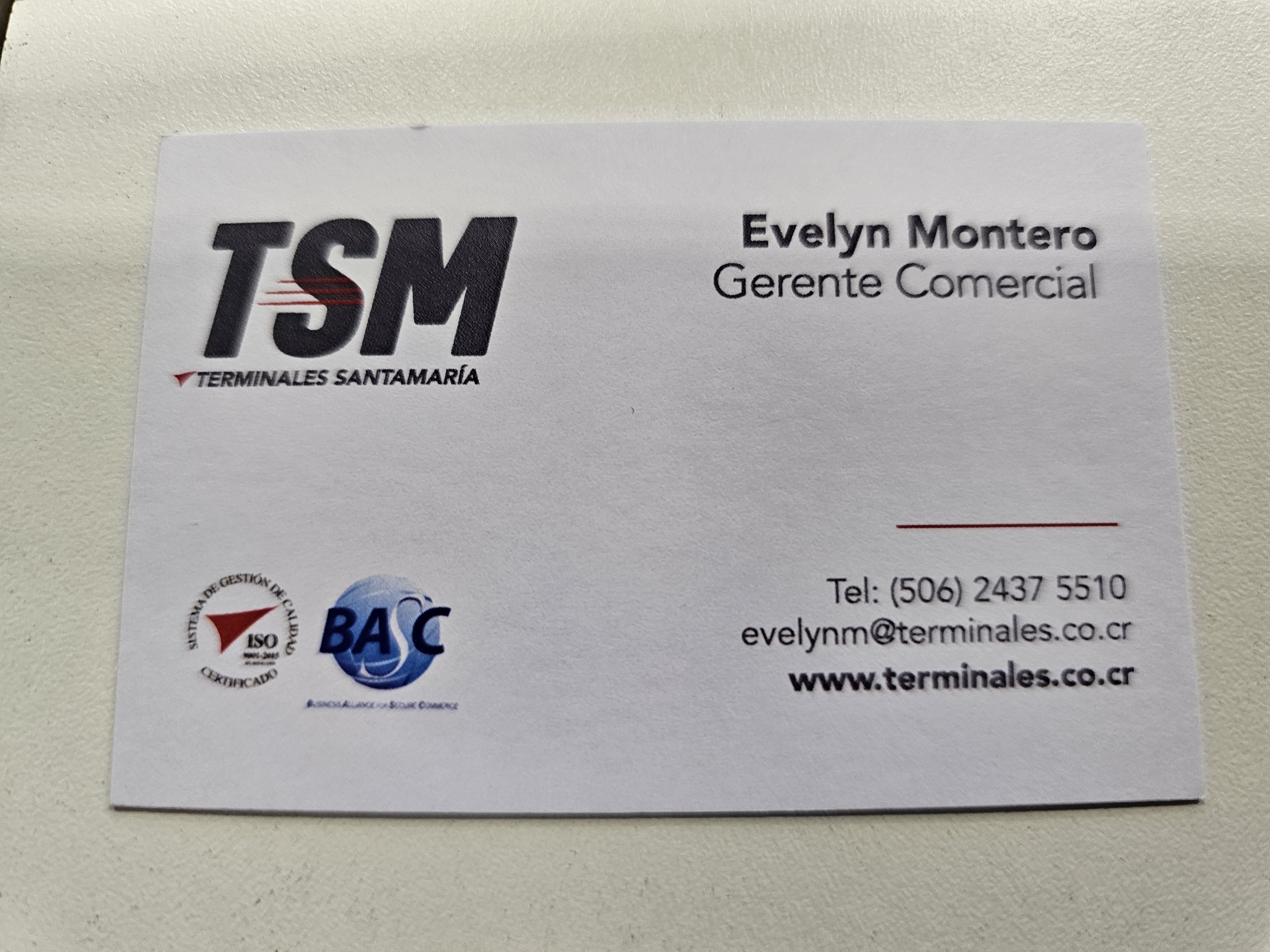 Front of business card