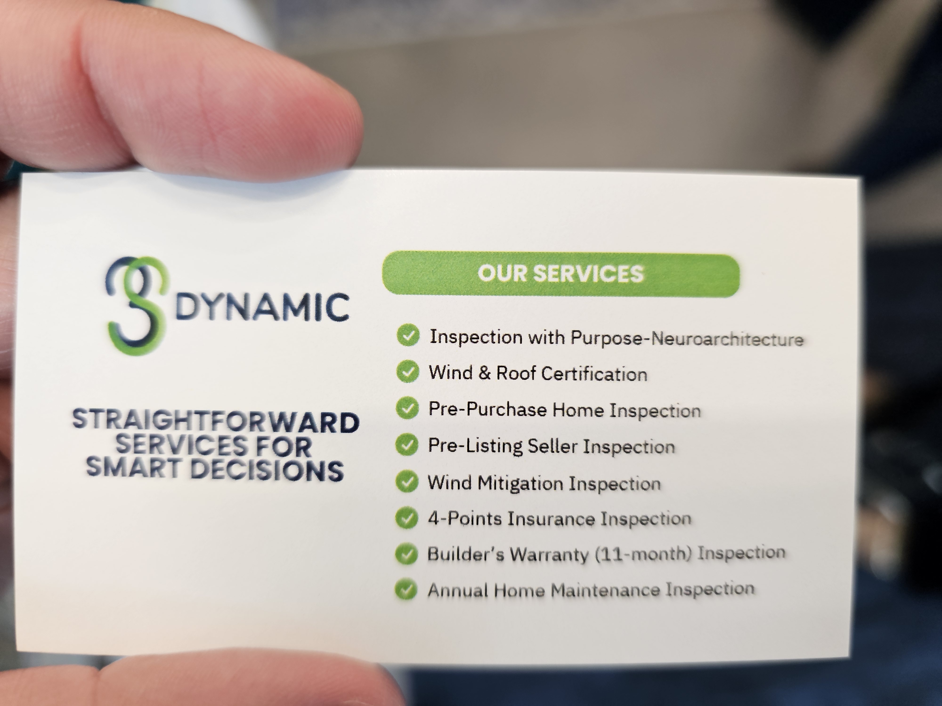 Back of business card