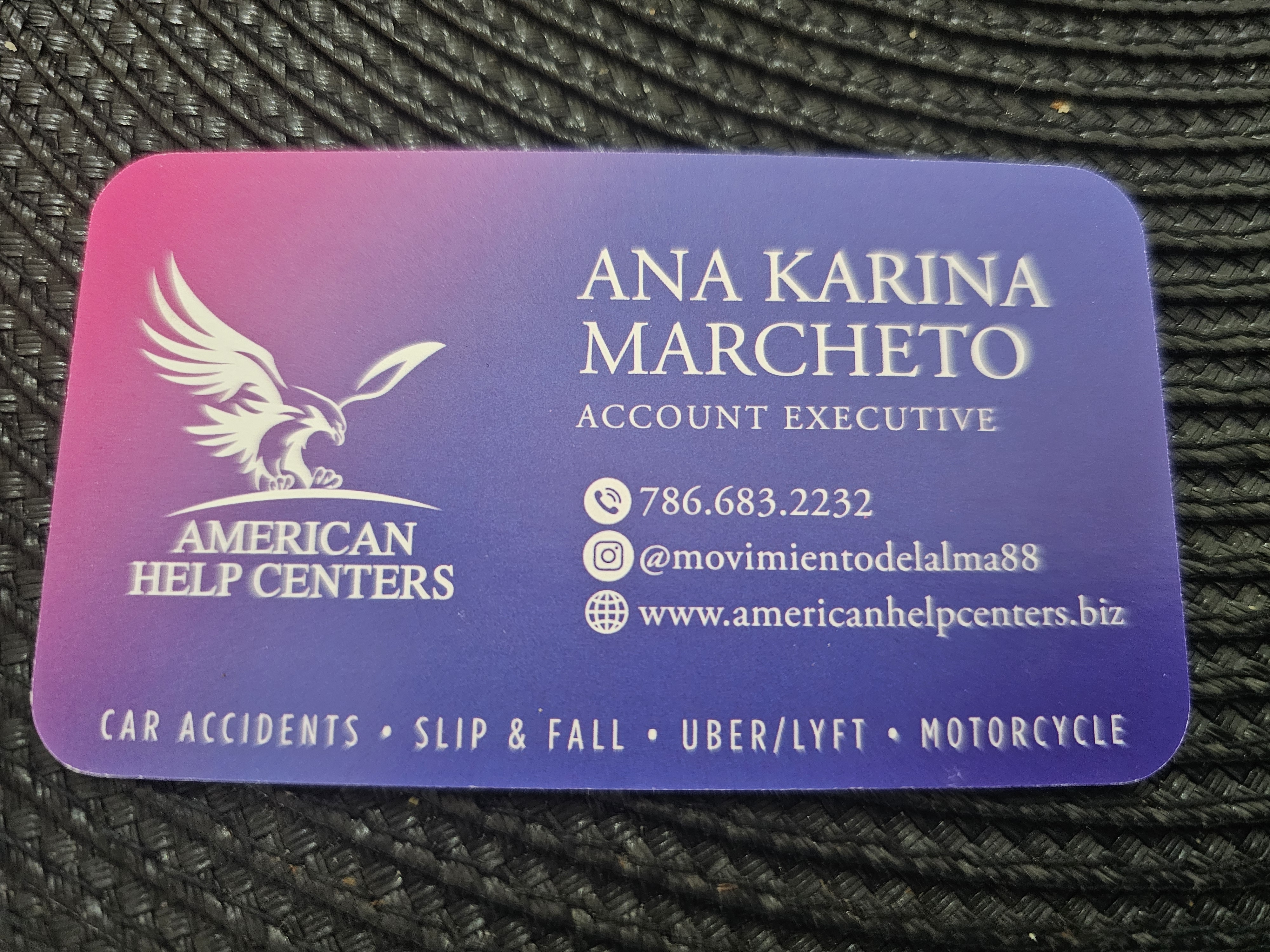 Front of business card