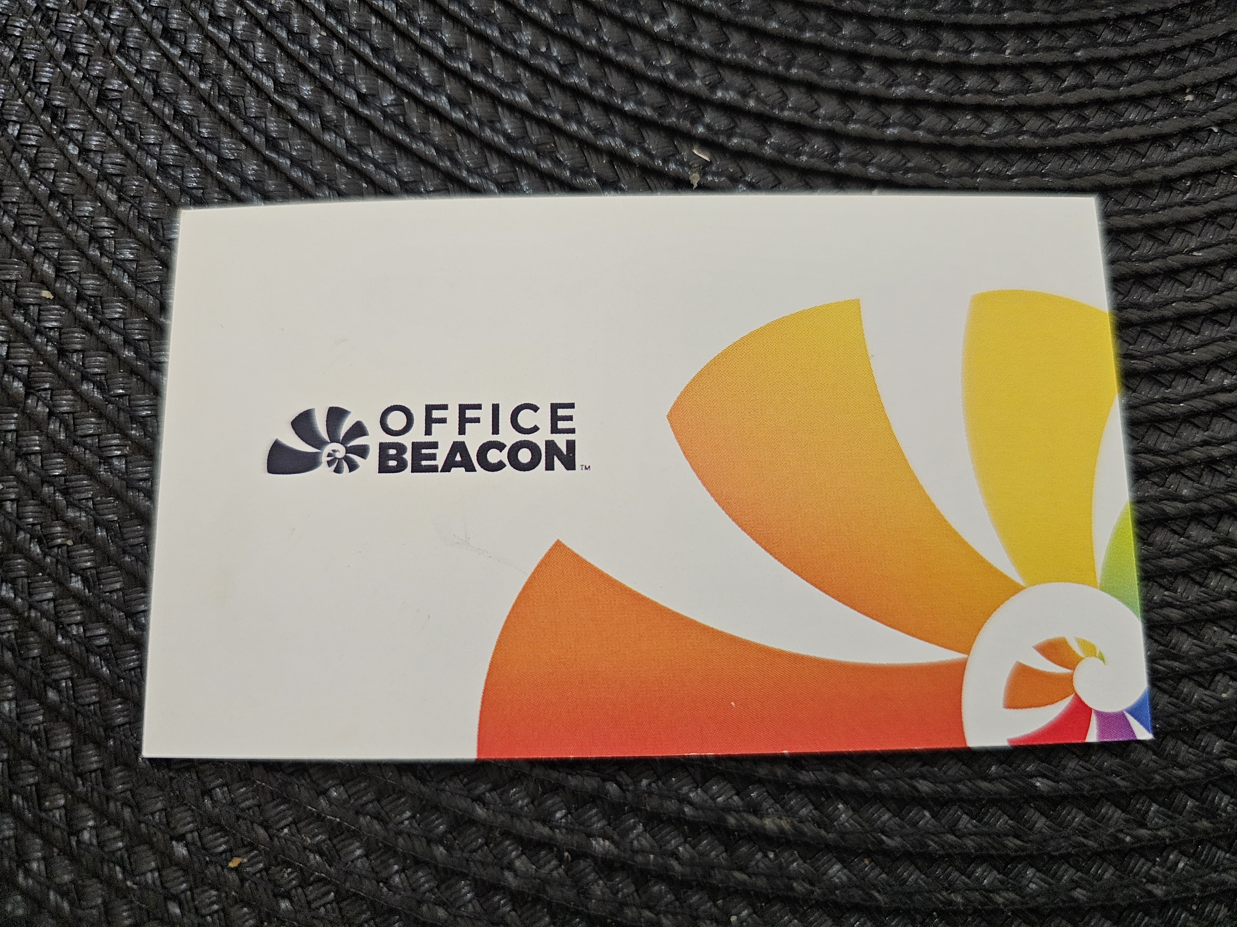 Back of business card