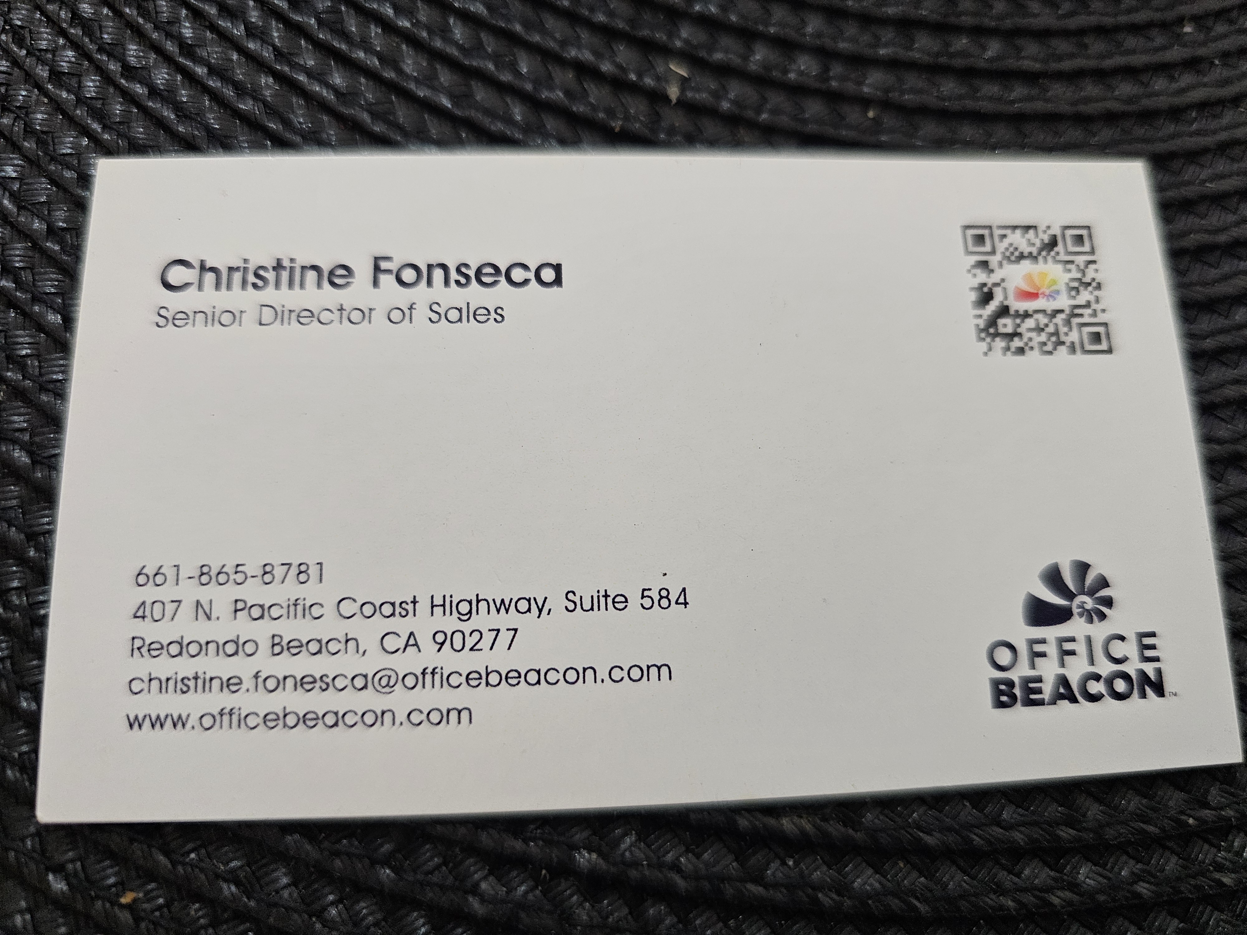 Front of business card