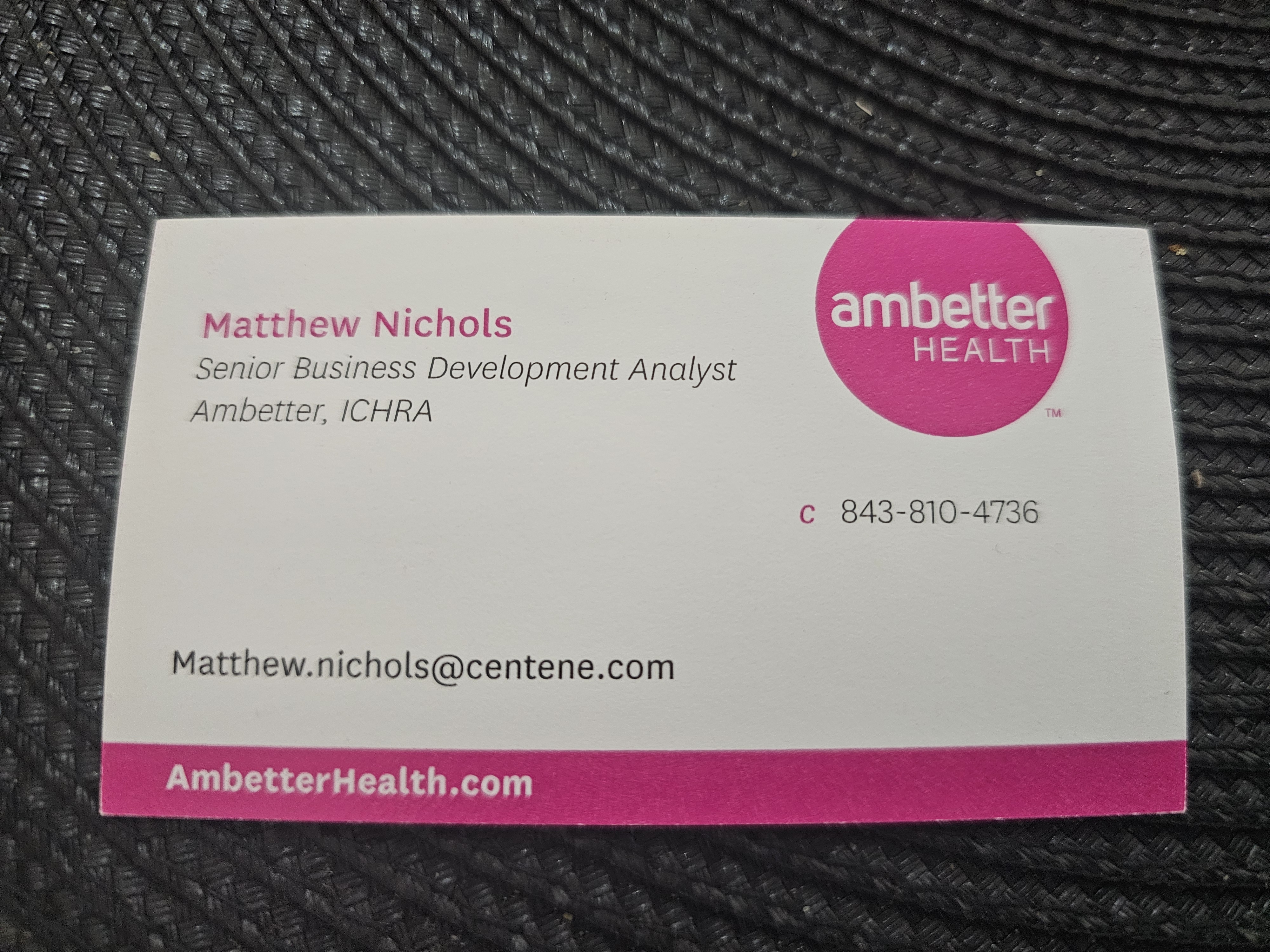 Front of business card