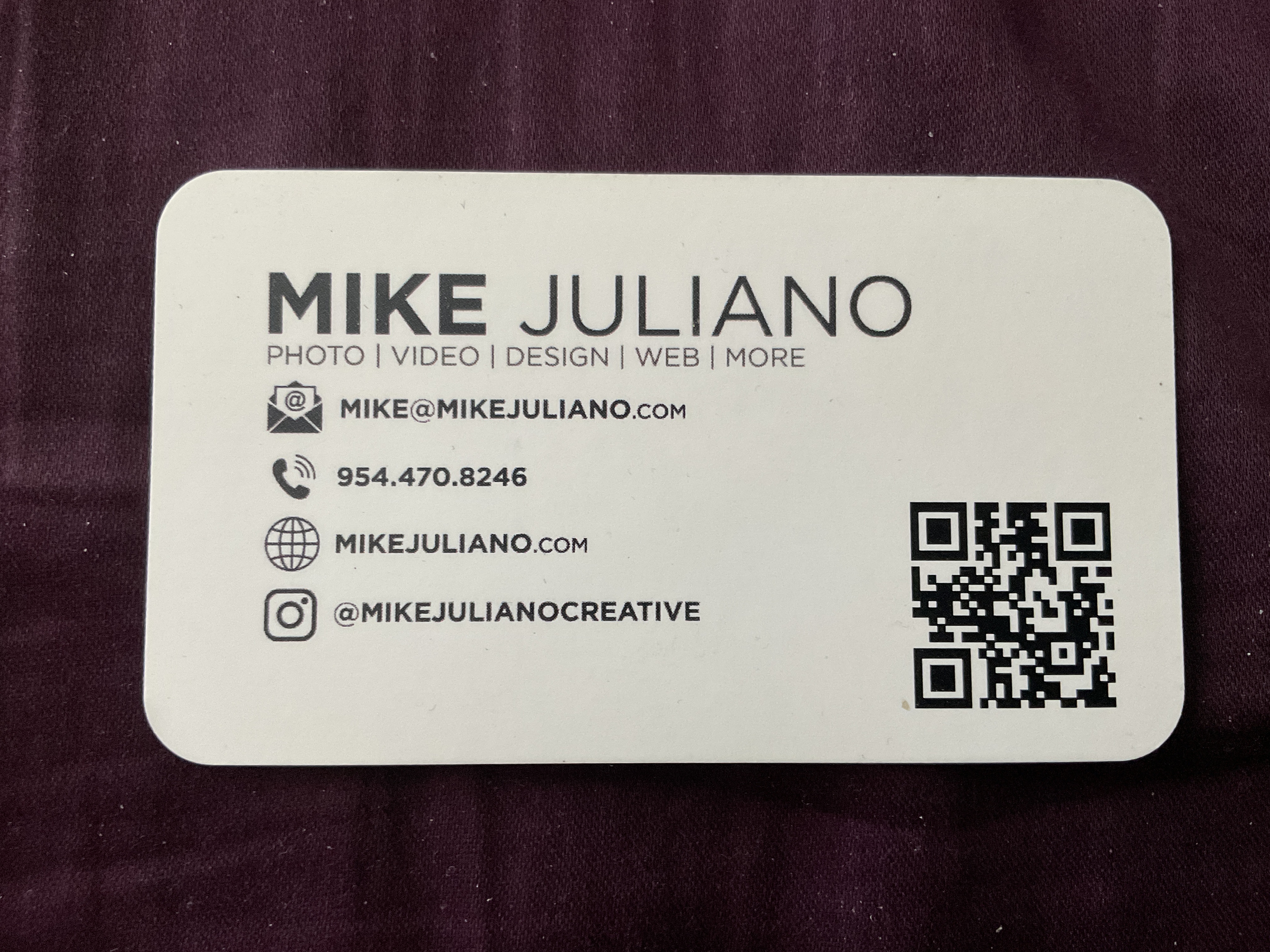Front of business card