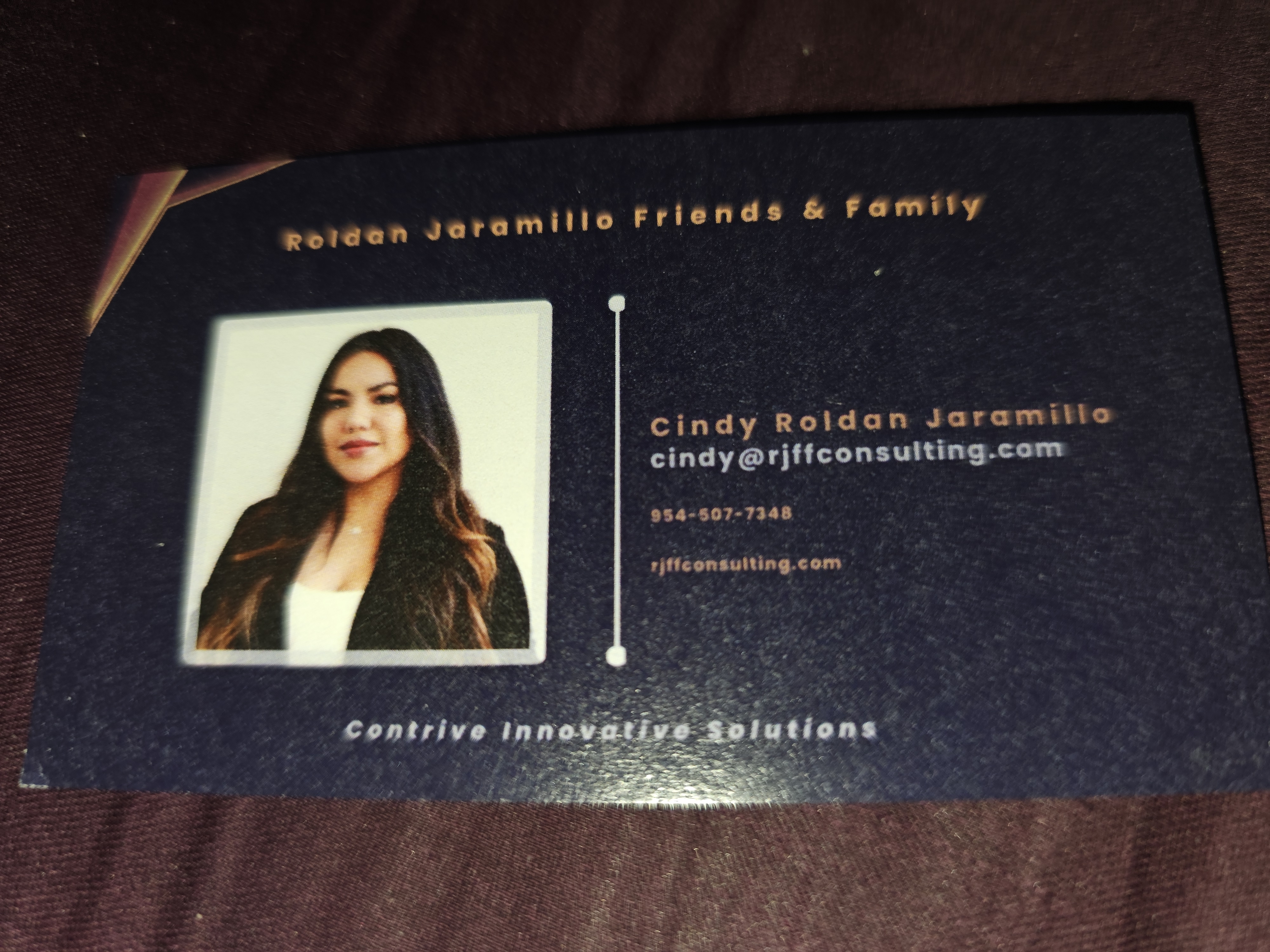Front of business card