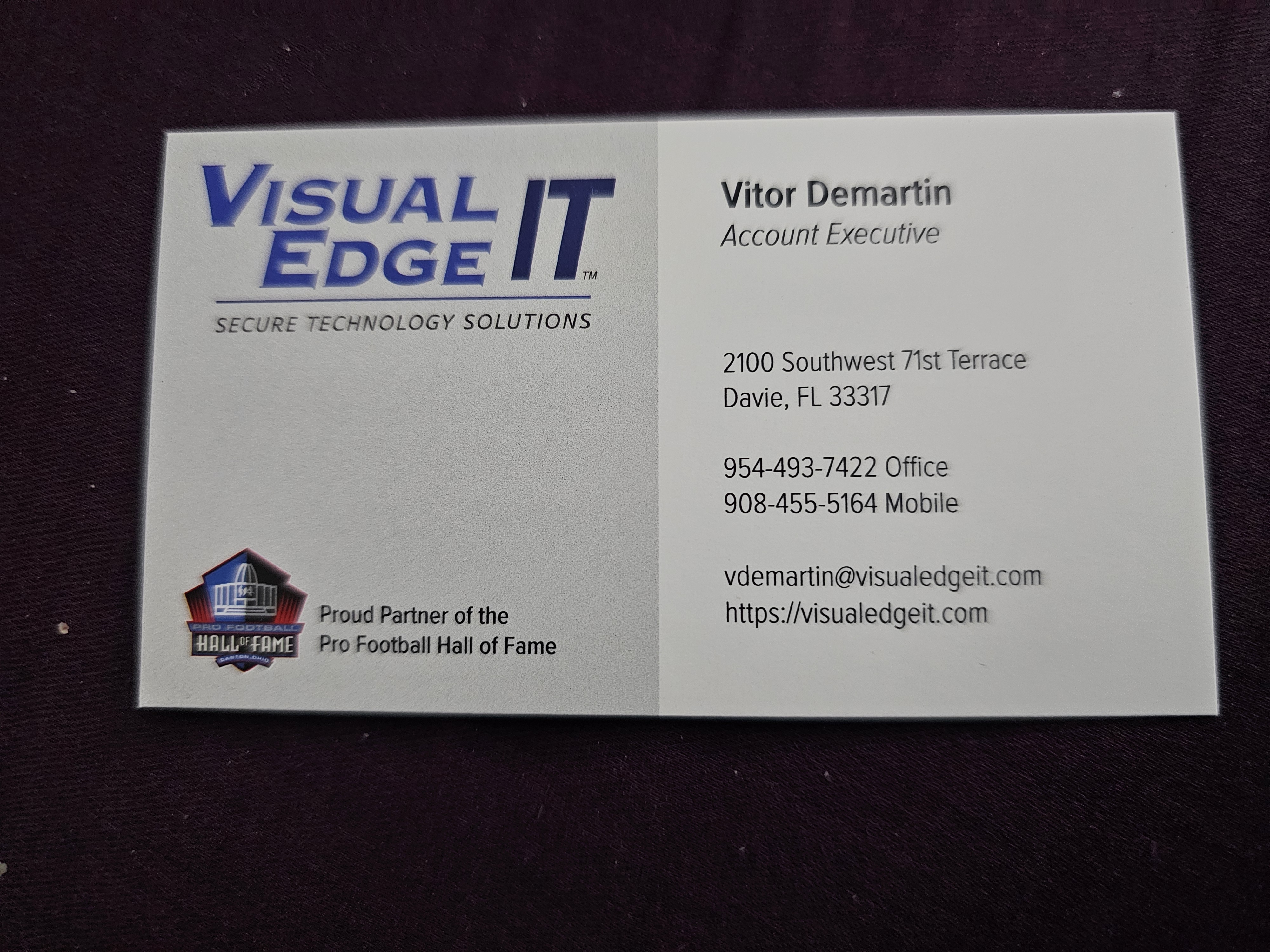 Front of business card