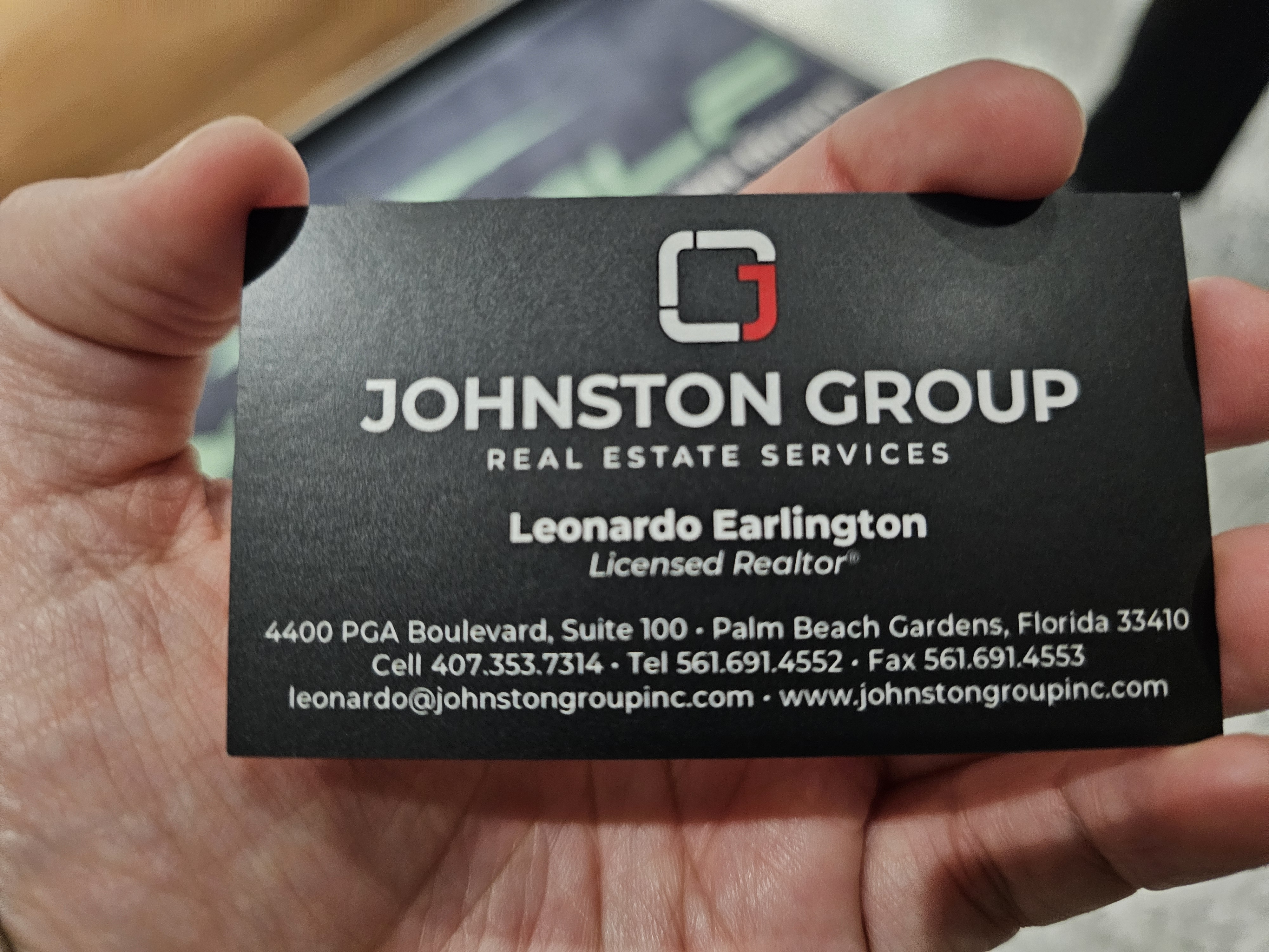 Front of business card