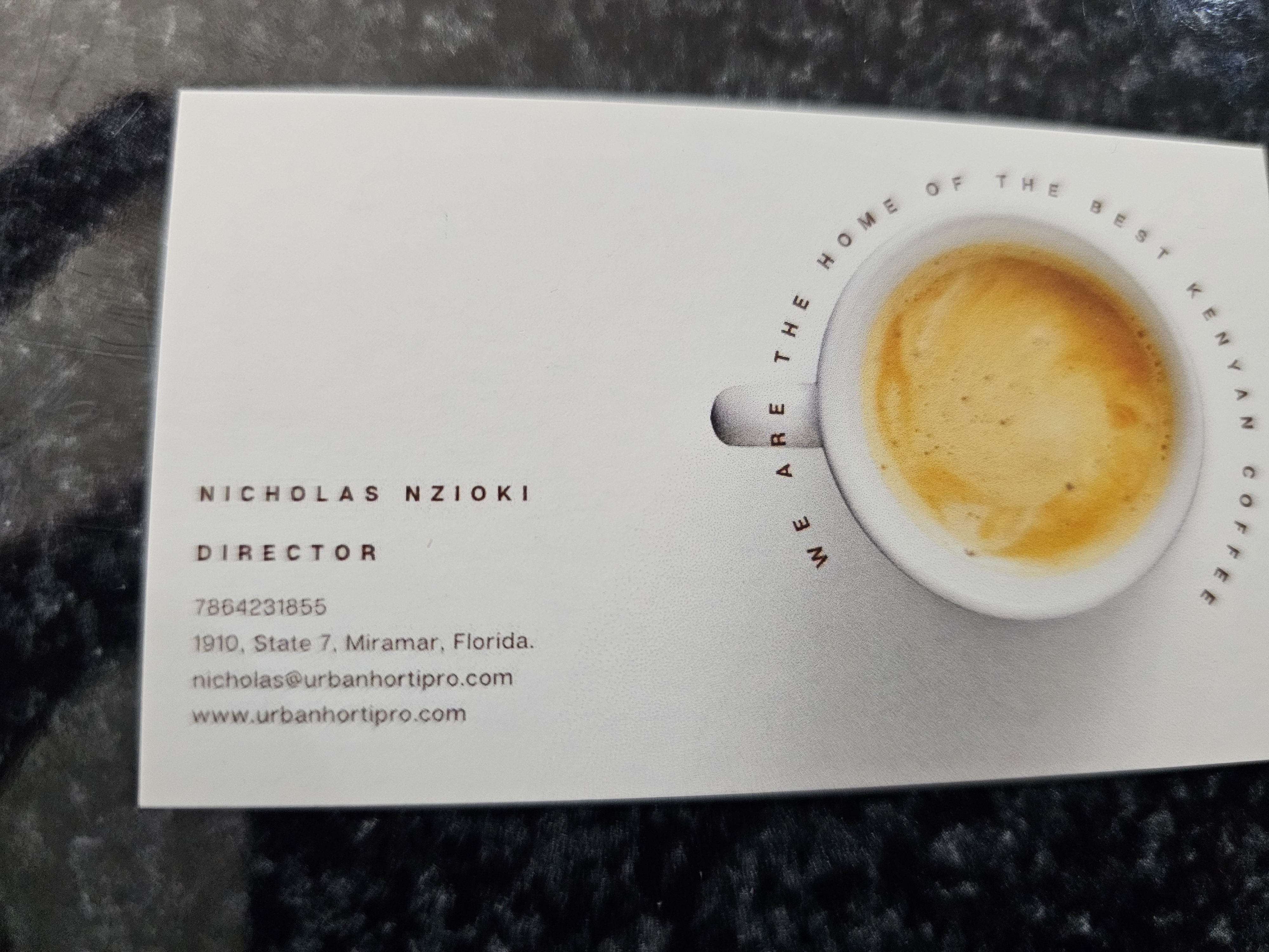 Front of business card