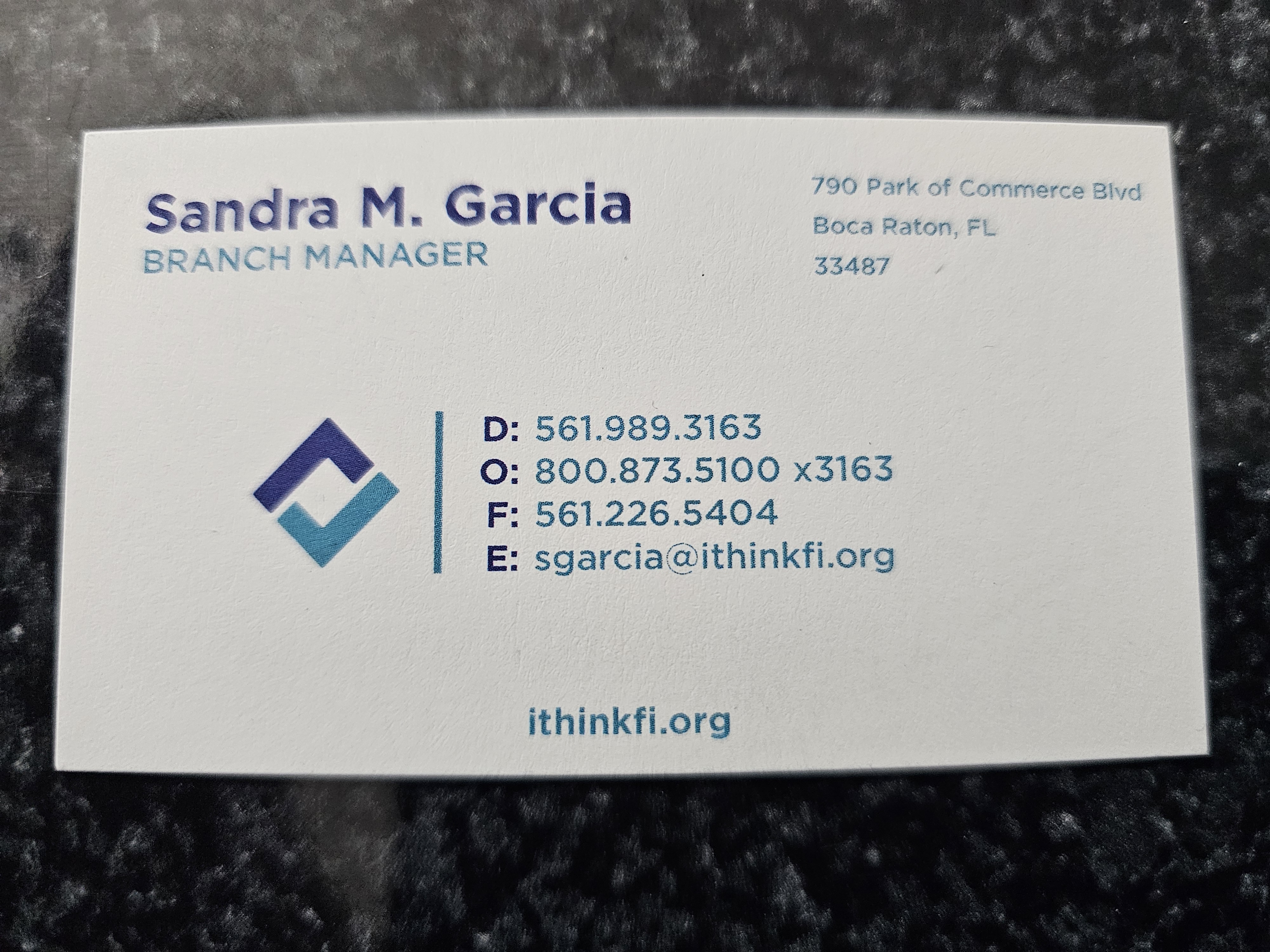 Front of business card