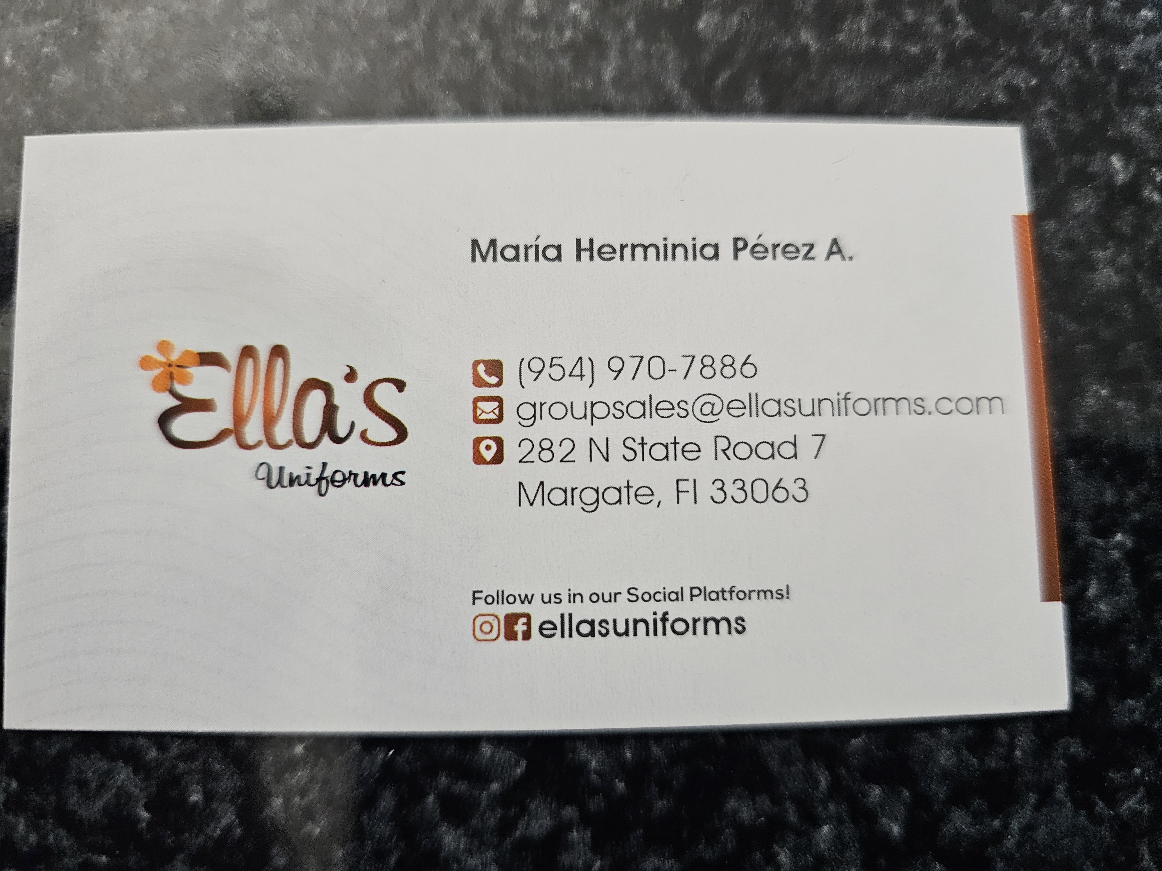 Front of business card