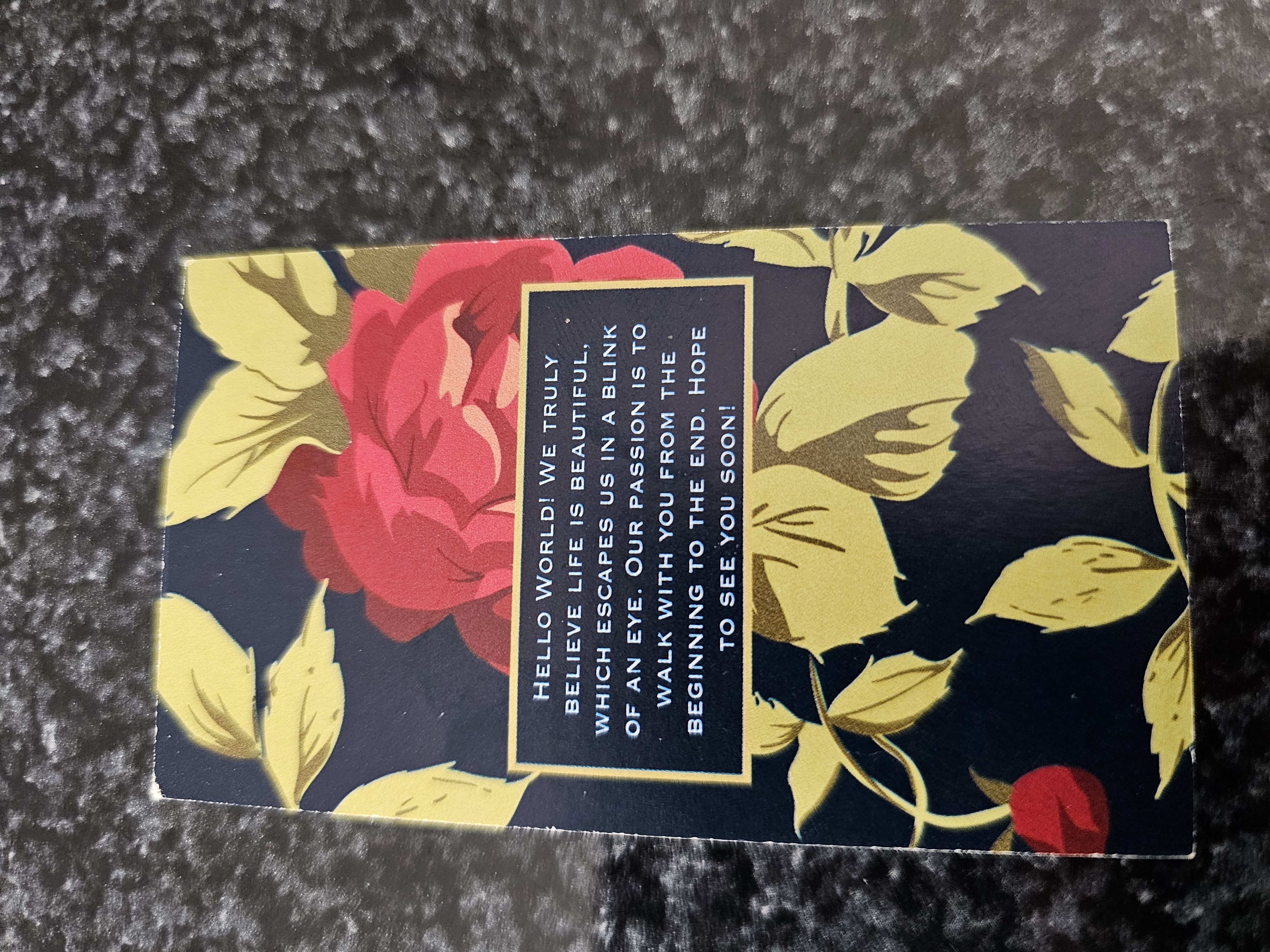 Back of business card