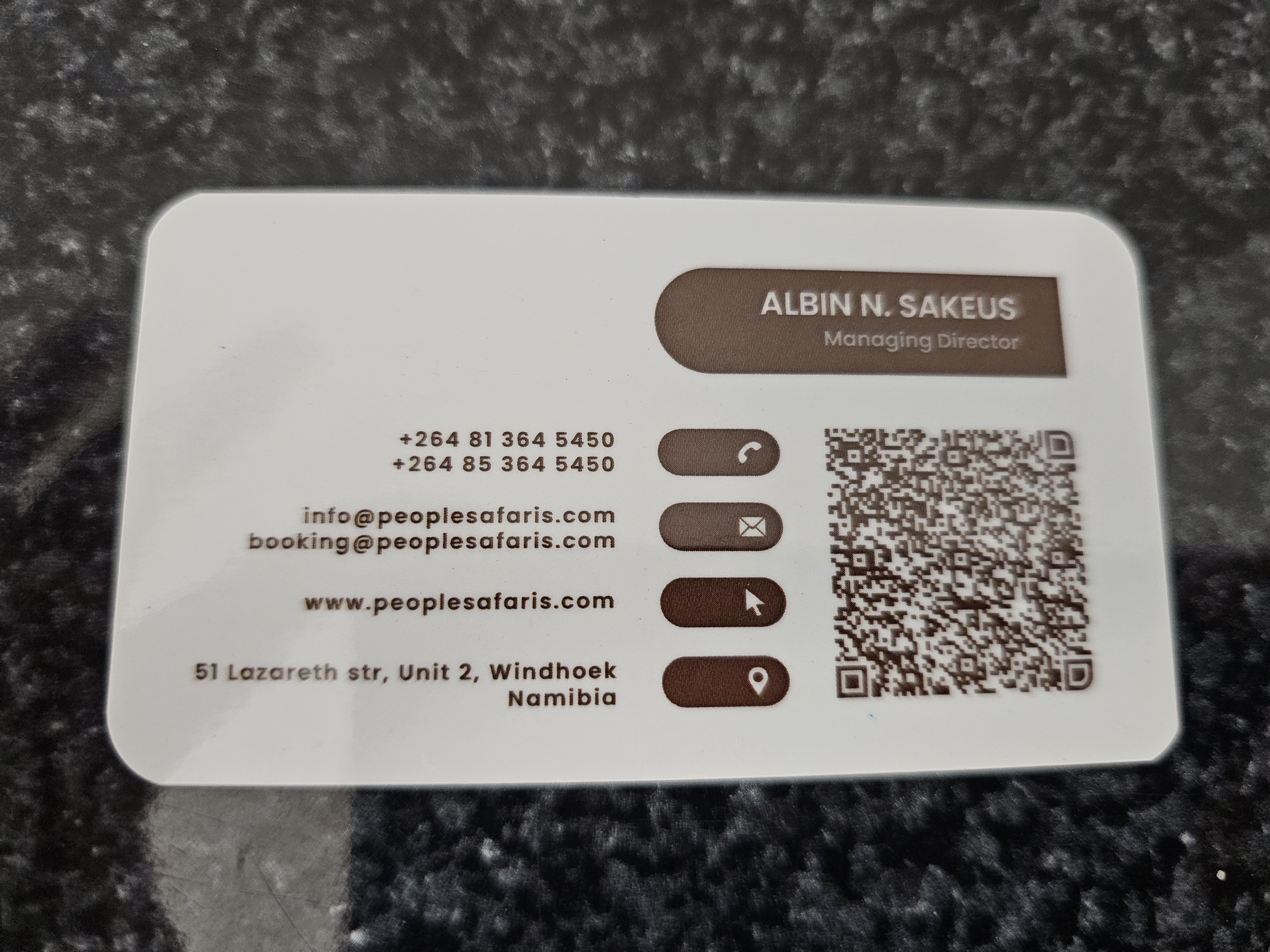 Front of business card