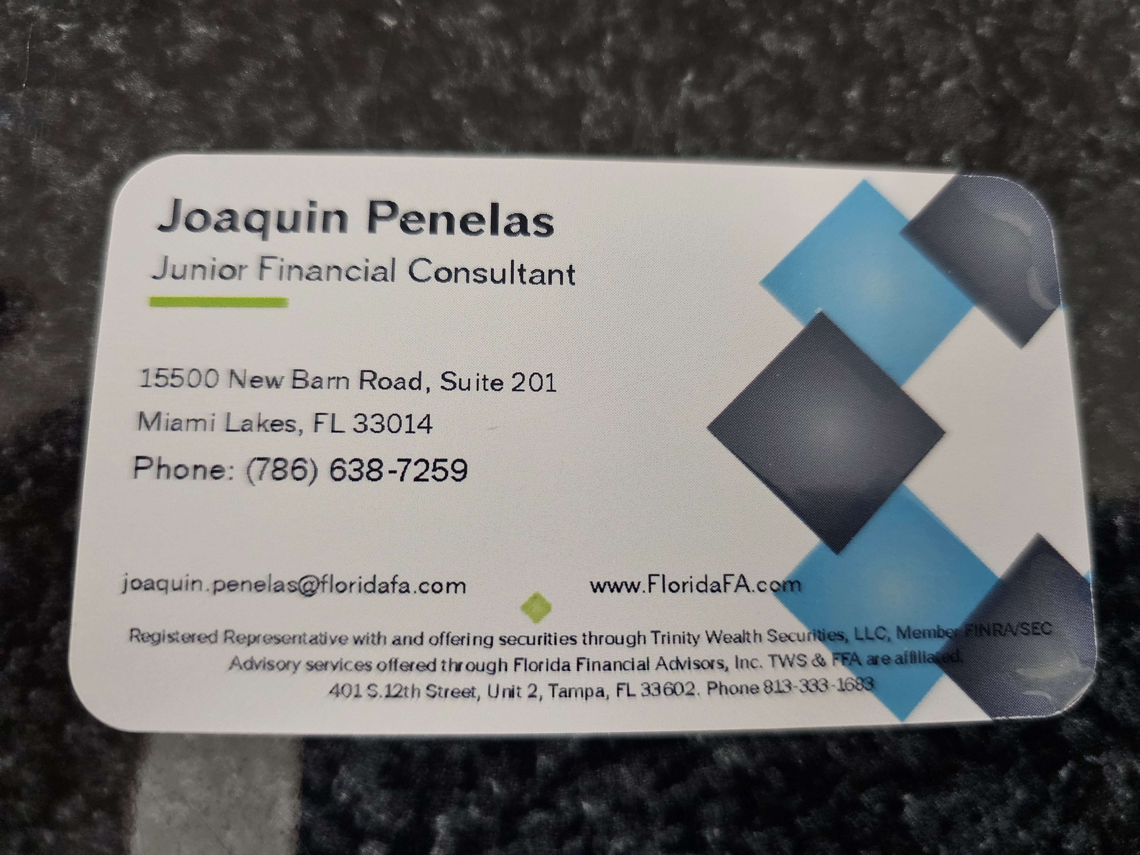 Front of business card